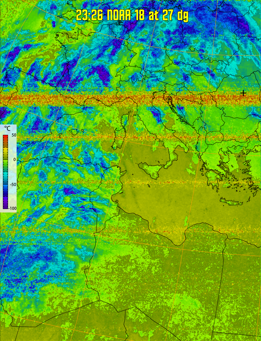 therm:
Produces a false colour image from NOAA APT images based on temperature.
Provides a good way of visualising cloud temperatures.