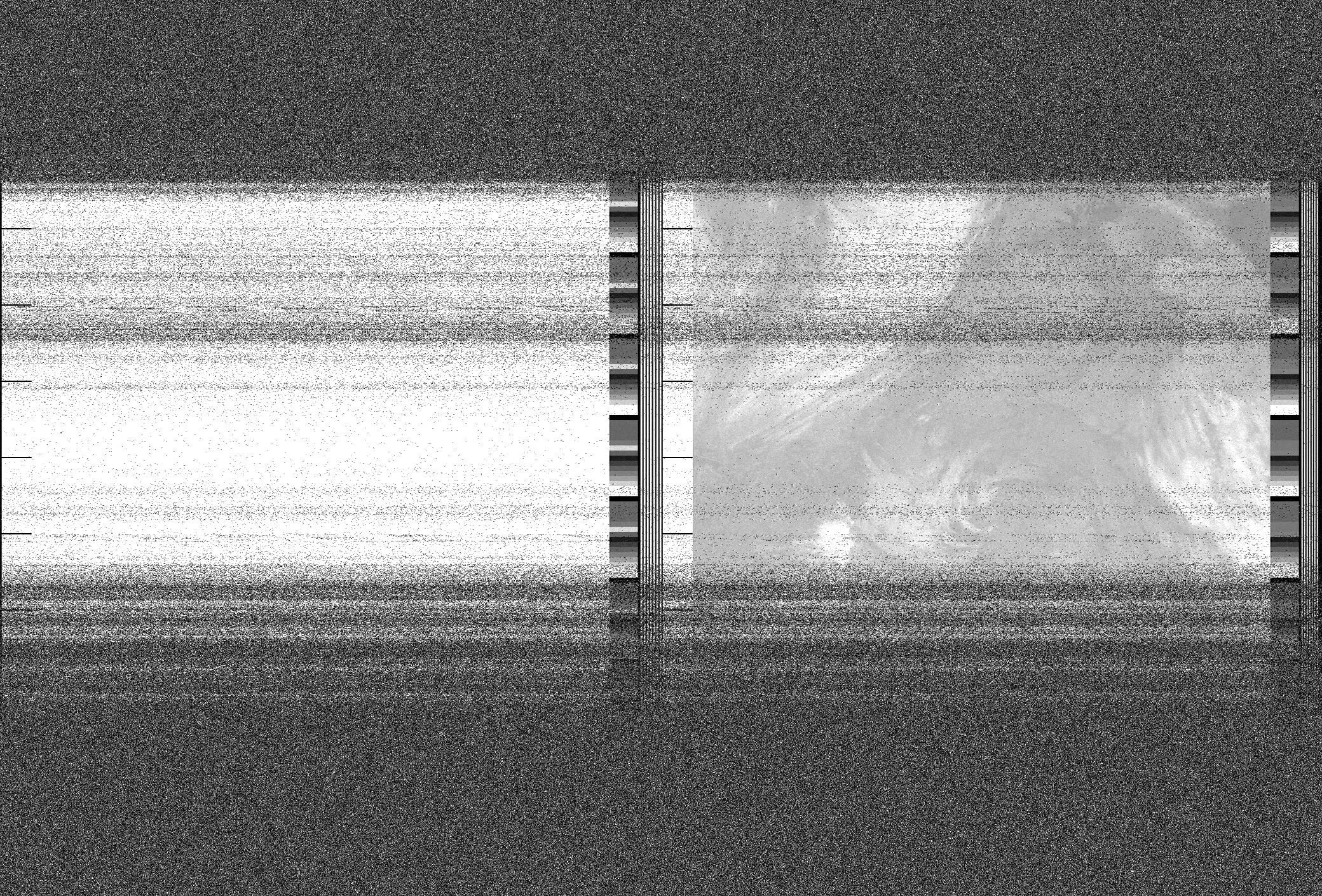 Pristine output with telemetry data withut cropping. Pristine images are
unenhanced, but normalised to produce images which represent,
as best as the software is able to, the original digital data. No attempt is made to temperature
normalise IR images. Disables gamma, sharpening, rotation, and other enhancements.