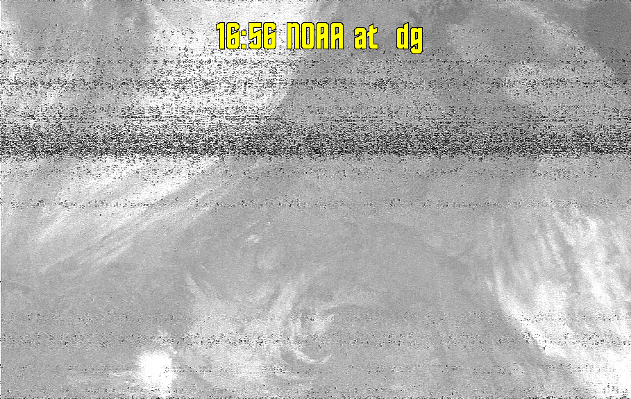 MCIR-precip: 
Colours the NOAA sensor 4 IR image using a map to colour the sea blue and land
green. High clouds appear white, lower clouds gray or land/sea coloured, clouds
generally appear lighter, but distinguishing between land/sea and low cloud may
be difficult. Darker colours indicate warmer regions.