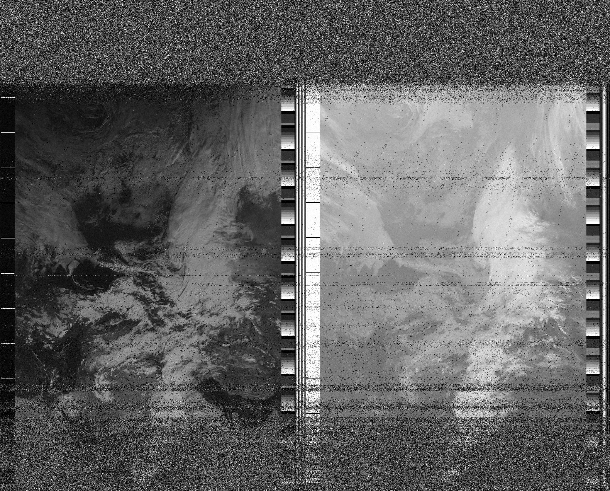 Pristine output with telemetry data withut cropping. Pristine images are
unenhanced, but normalised to produce images which represent,
as best as the software is able to, the original digital data. No attempt is made to temperature
normalise IR images. Disables gamma, sharpening, rotation, and other enhancements.