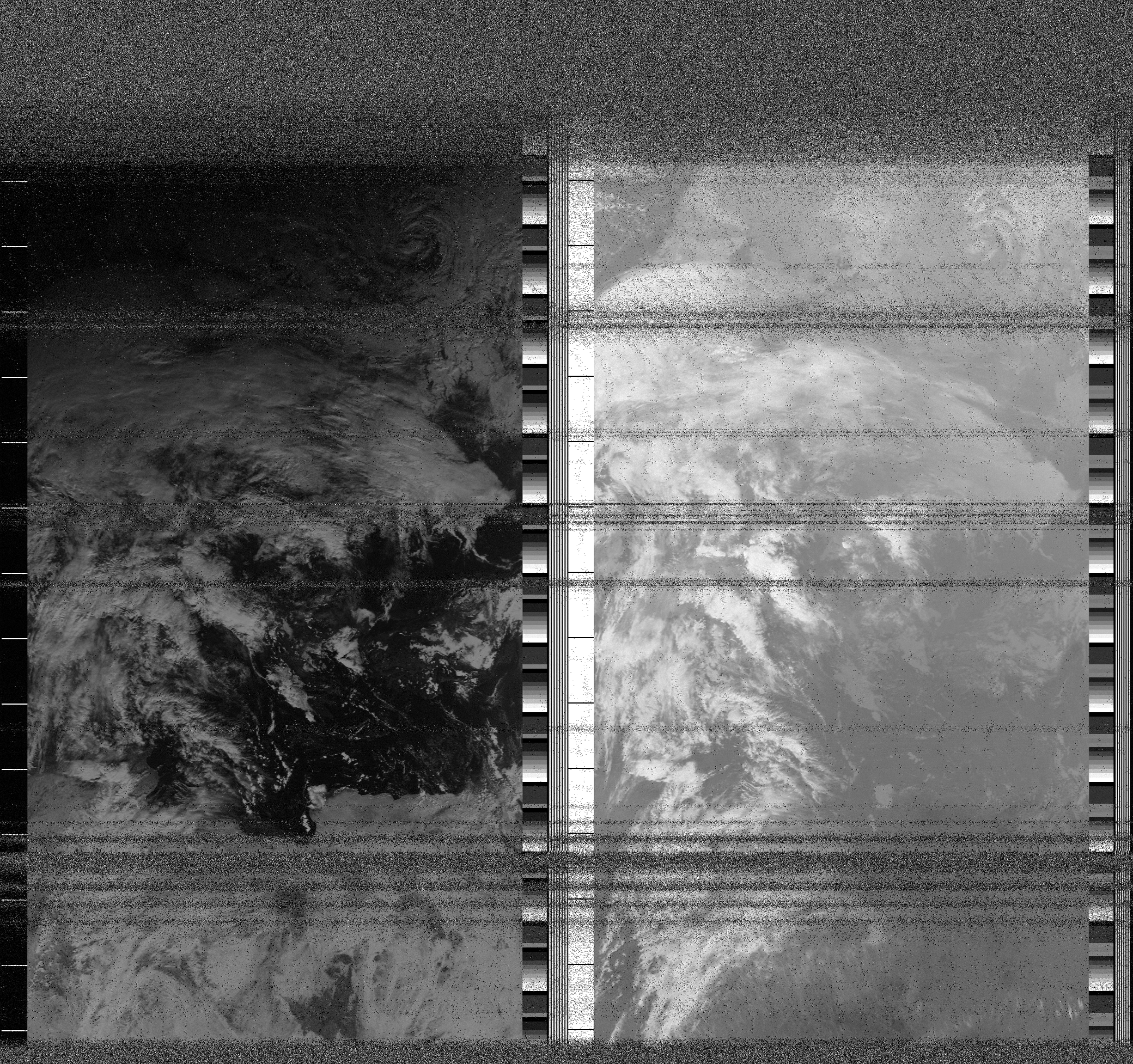 Pristine output with telemetry data withut cropping. Pristine images are
unenhanced, but normalised to produce images which represent,
as best as the software is able to, the original digital data. No attempt is made to temperature
normalise IR images. Disables gamma, sharpening, rotation, and other enhancements.