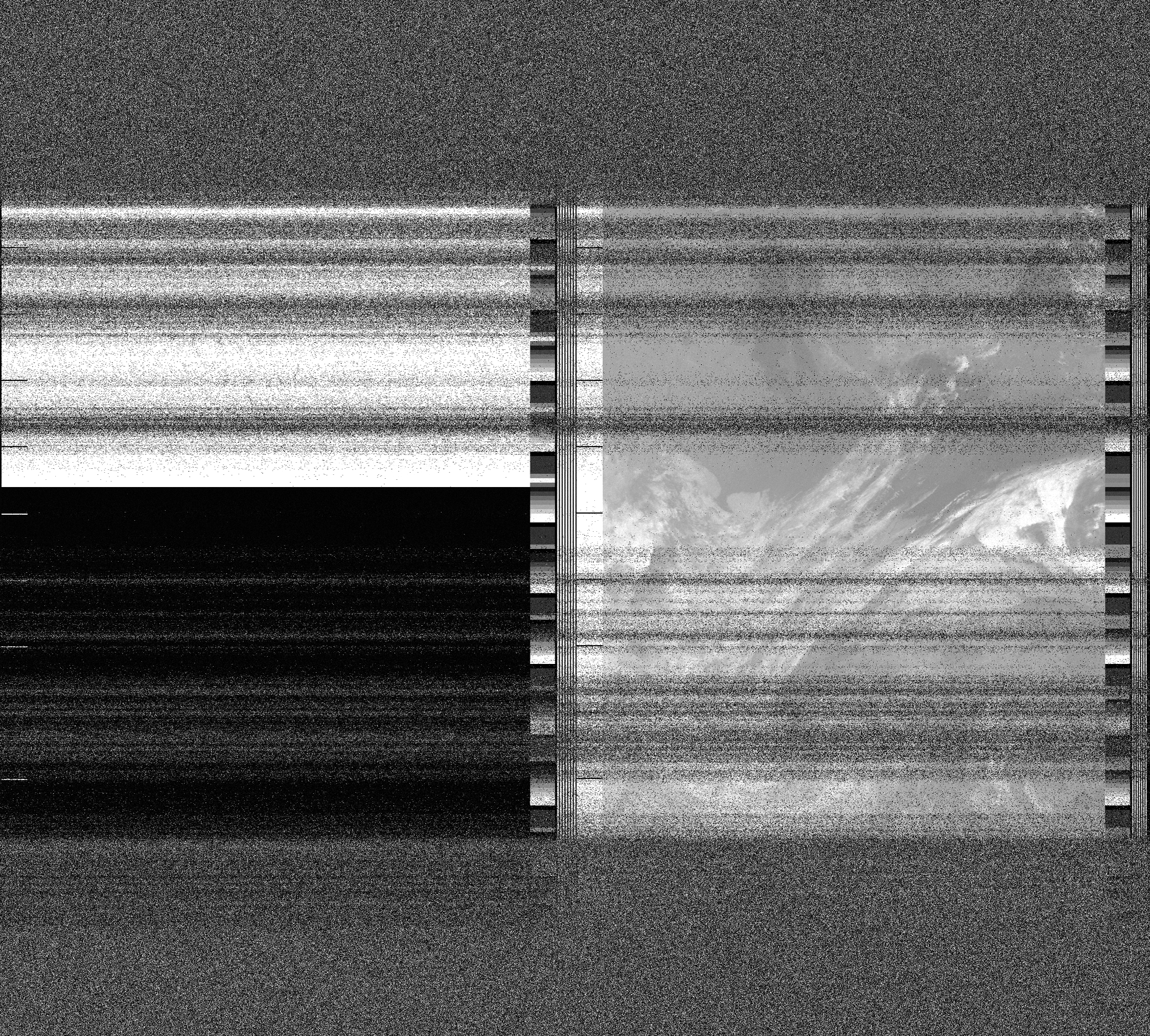 Pristine output with telemetry data withut cropping. Pristine images are
unenhanced, but normalised to produce images which represent,
as best as the software is able to, the original digital data. No attempt is made to temperature
normalise IR images. Disables gamma, sharpening, rotation, and other enhancements.