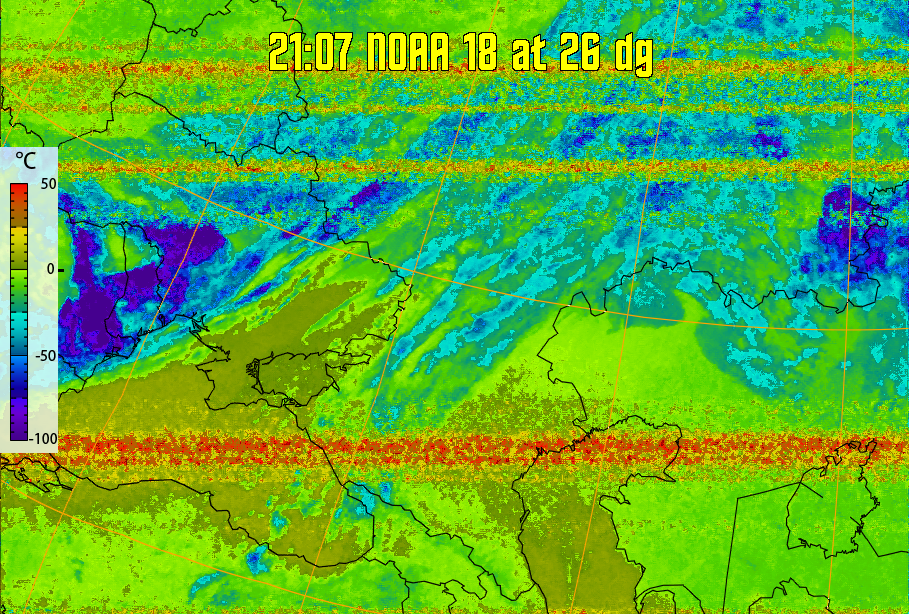 therm:
Produces a false colour image from NOAA APT images based on temperature.
Provides a good way of visualising cloud temperatures.