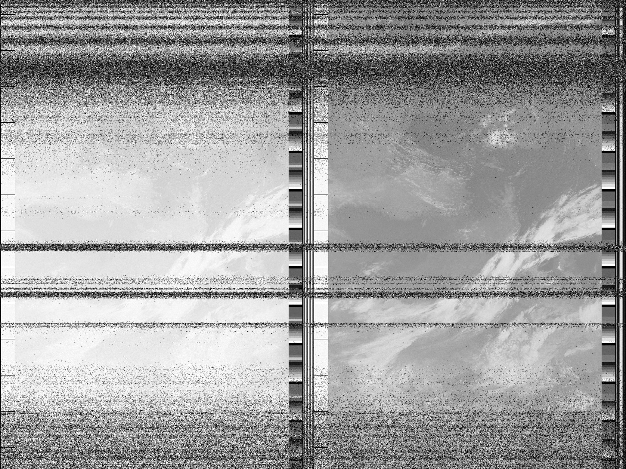 Pristine output with telemetry data withut cropping. Pristine images are
unenhanced, but normalised to produce images which represent,
as best as the software is able to, the original digital data. No attempt is made to temperature
normalise IR images. Disables gamma, sharpening, rotation, and other enhancements.