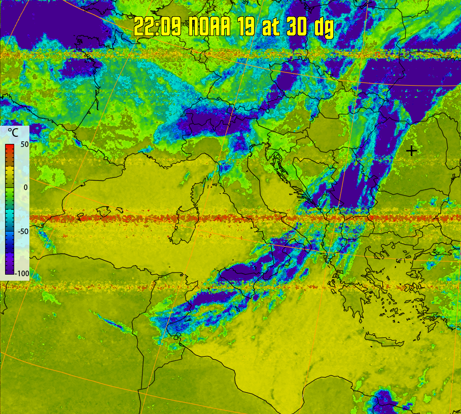 therm:
Produces a false colour image from NOAA APT images based on temperature.
Provides a good way of visualising cloud temperatures.