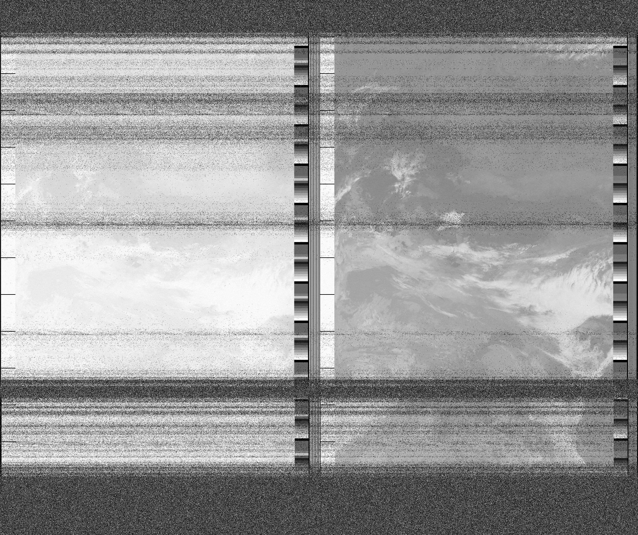 Pristine output with telemetry data withut cropping. Pristine images are
unenhanced, but normalised to produce images which represent,
as best as the software is able to, the original digital data. No attempt is made to temperature
normalise IR images. Disables gamma, sharpening, rotation, and other enhancements.