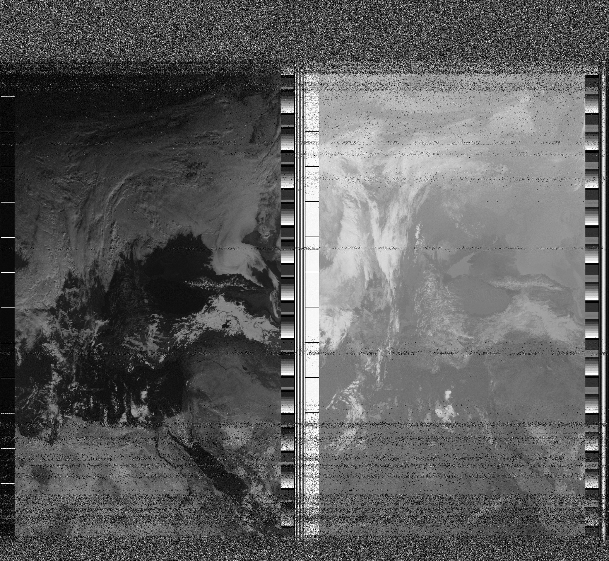 Pristine output with telemetry data withut cropping. Pristine images are
unenhanced, but normalised to produce images which represent,
as best as the software is able to, the original digital data. No attempt is made to temperature
normalise IR images. Disables gamma, sharpening, rotation, and other enhancements.