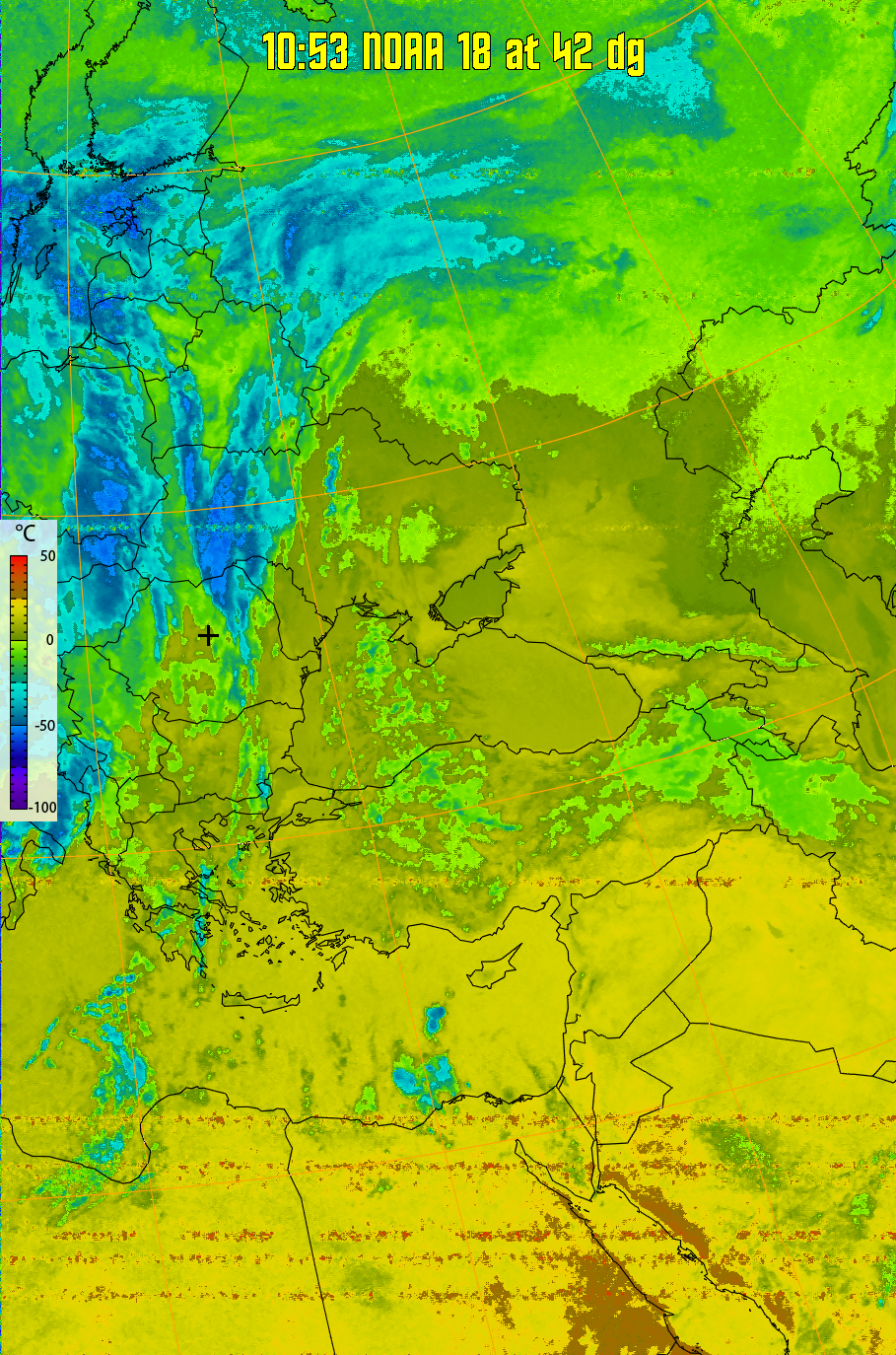 therm:
Produces a false colour image from NOAA APT images based on temperature.
Provides a good way of visualising cloud temperatures.