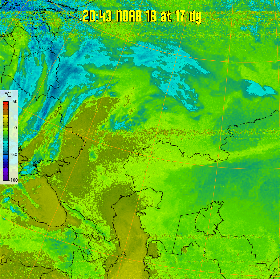 therm:
Produces a false colour image from NOAA APT images based on temperature.
Provides a good way of visualising cloud temperatures.