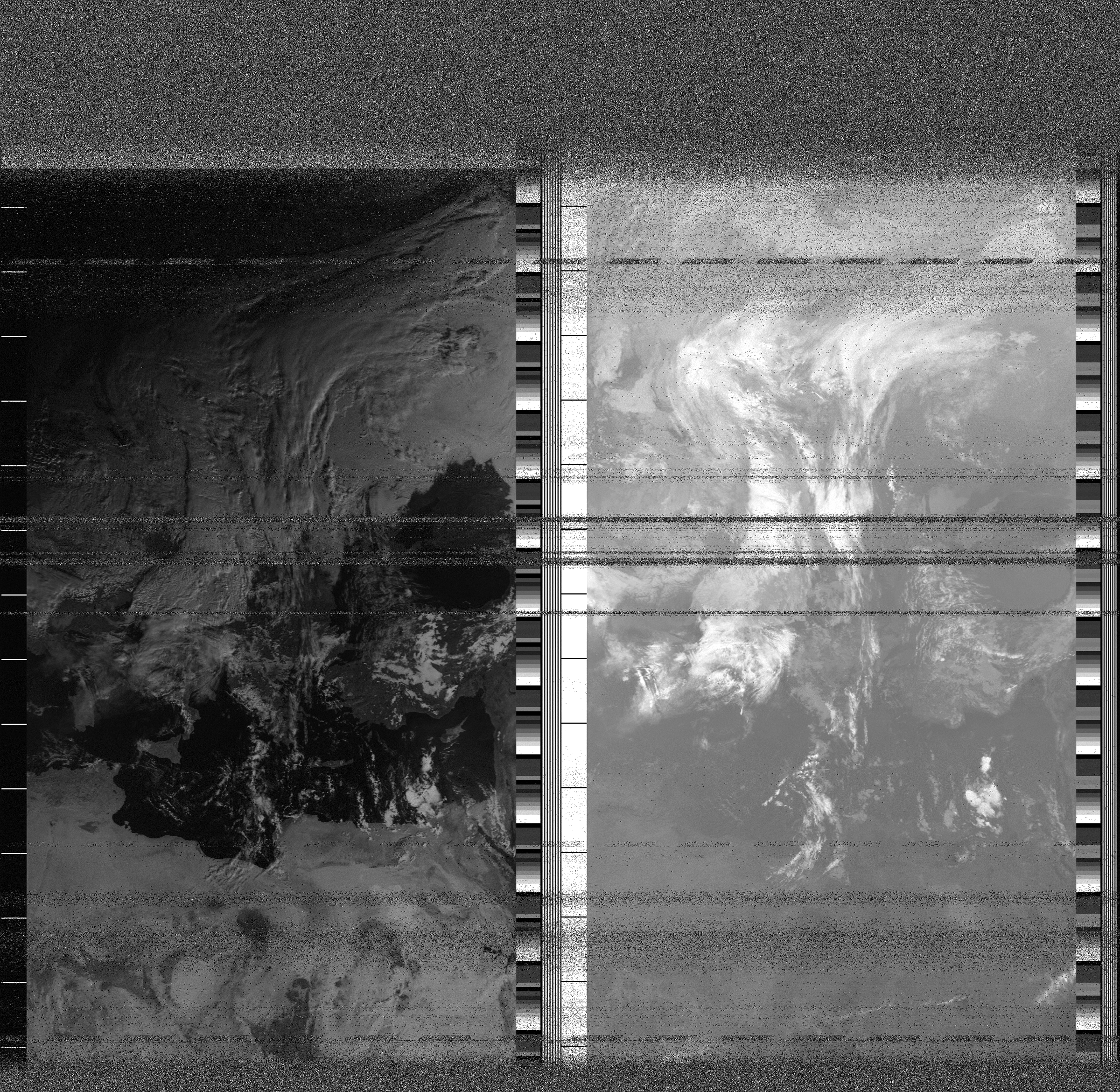 Pristine output with telemetry data withut cropping. Pristine images are
unenhanced, but normalised to produce images which represent,
as best as the software is able to, the original digital data. No attempt is made to temperature
normalise IR images. Disables gamma, sharpening, rotation, and other enhancements.