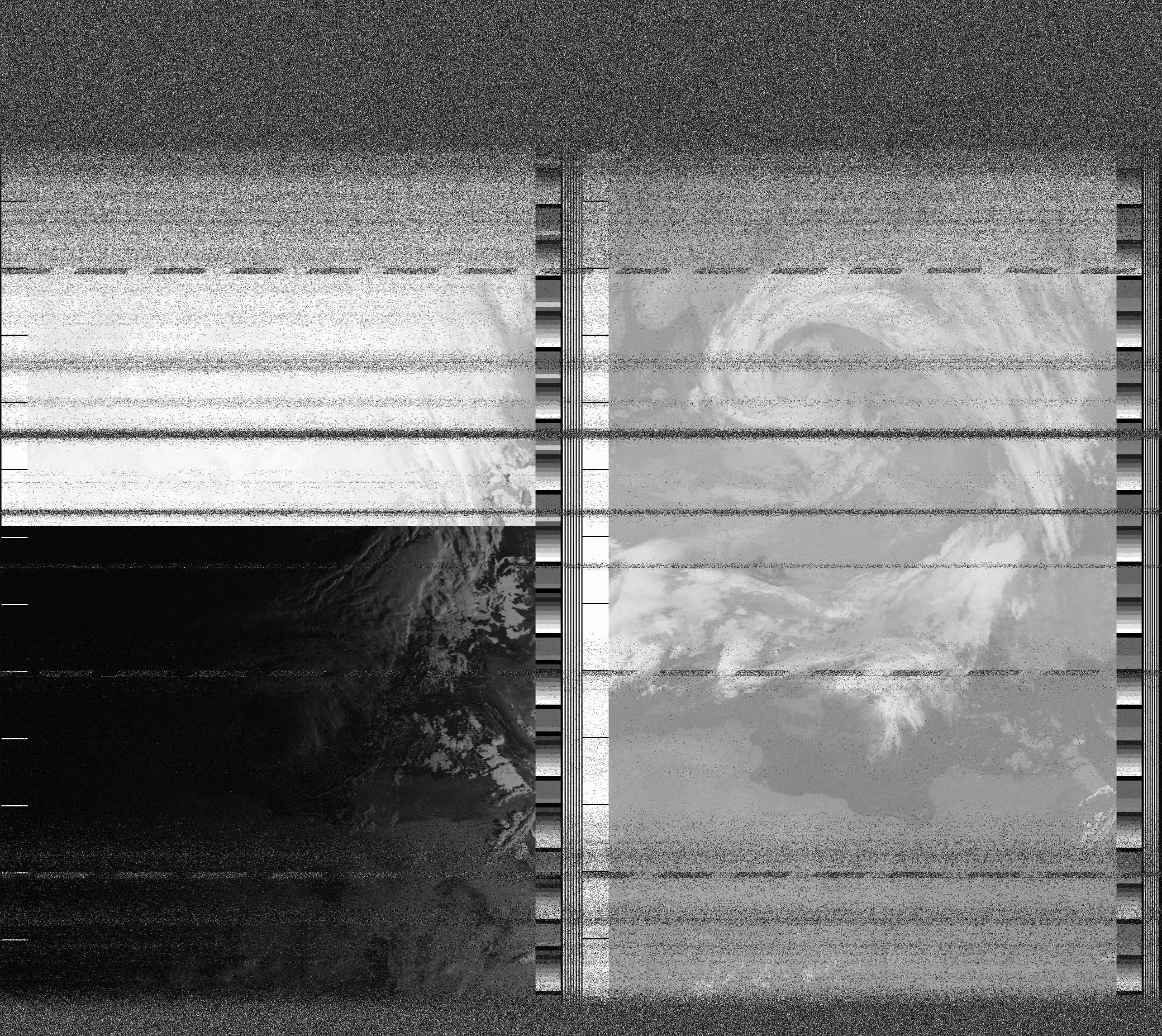 Pristine output with telemetry data withut cropping. Pristine images are
unenhanced, but normalised to produce images which represent,
as best as the software is able to, the original digital data. No attempt is made to temperature
normalise IR images. Disables gamma, sharpening, rotation, and other enhancements.