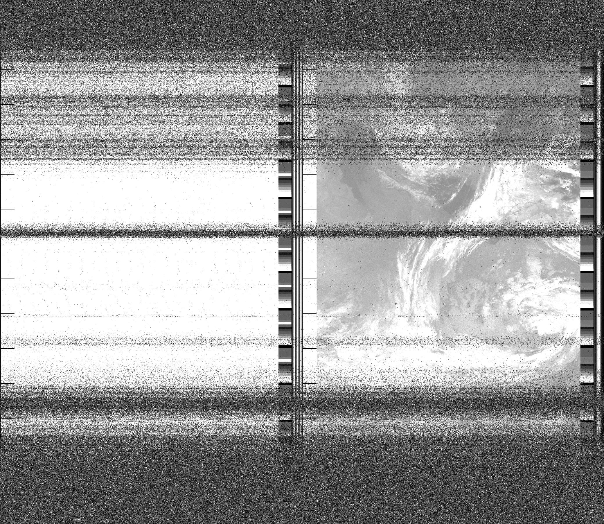 Pristine output with telemetry data withut cropping. Pristine images are
unenhanced, but normalised to produce images which represent,
as best as the software is able to, the original digital data. No attempt is made to temperature
normalise IR images. Disables gamma, sharpening, rotation, and other enhancements.