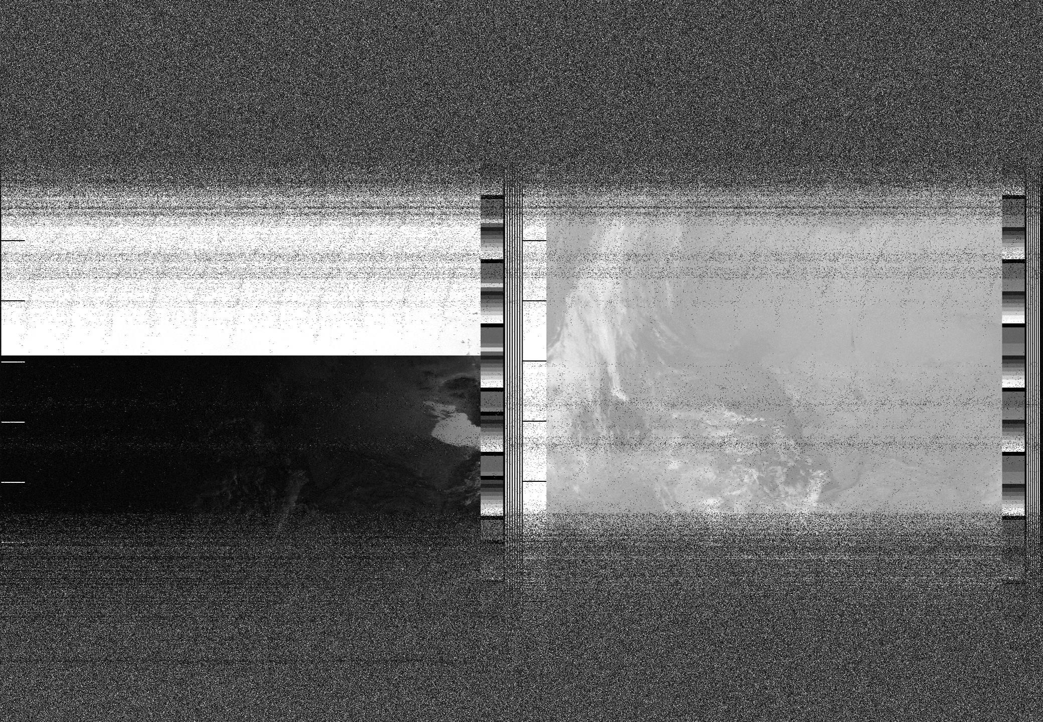 Pristine output with telemetry data withut cropping. Pristine images are
unenhanced, but normalised to produce images which represent,
as best as the software is able to, the original digital data. No attempt is made to temperature
normalise IR images. Disables gamma, sharpening, rotation, and other enhancements.