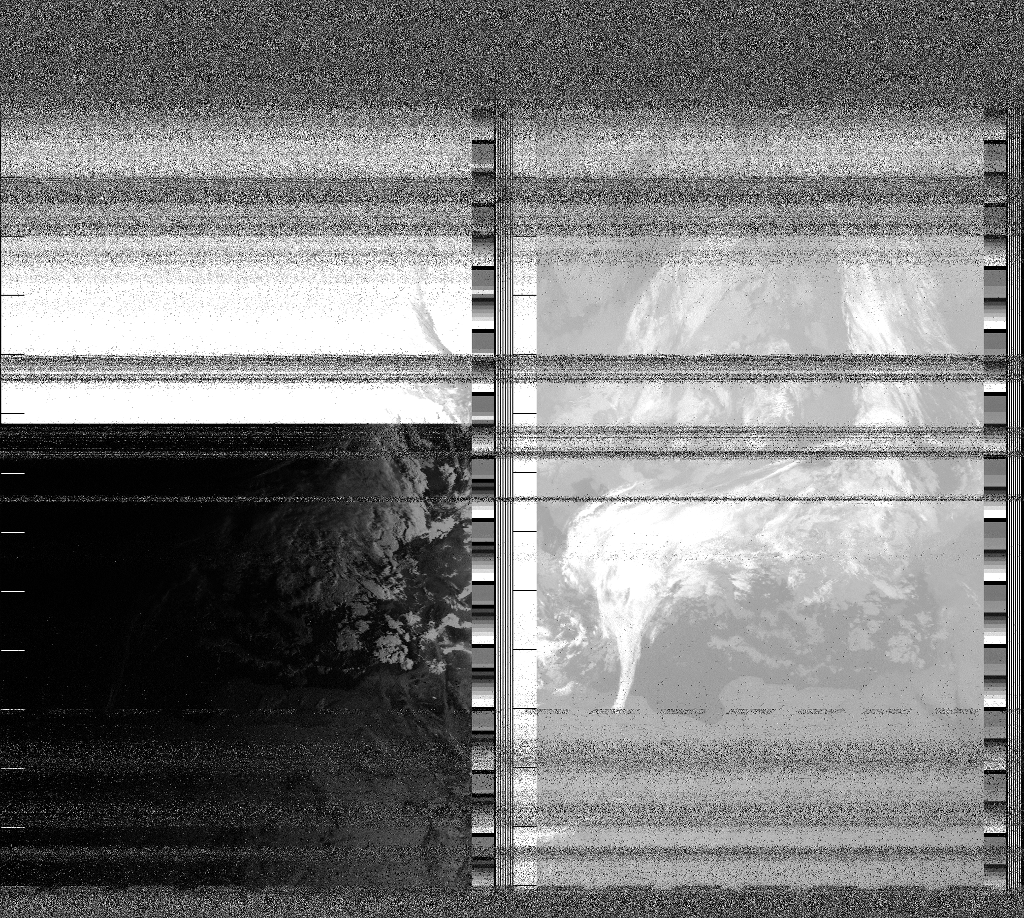 Pristine output with telemetry data withut cropping. Pristine images are
unenhanced, but normalised to produce images which represent,
as best as the software is able to, the original digital data. No attempt is made to temperature
normalise IR images. Disables gamma, sharpening, rotation, and other enhancements.