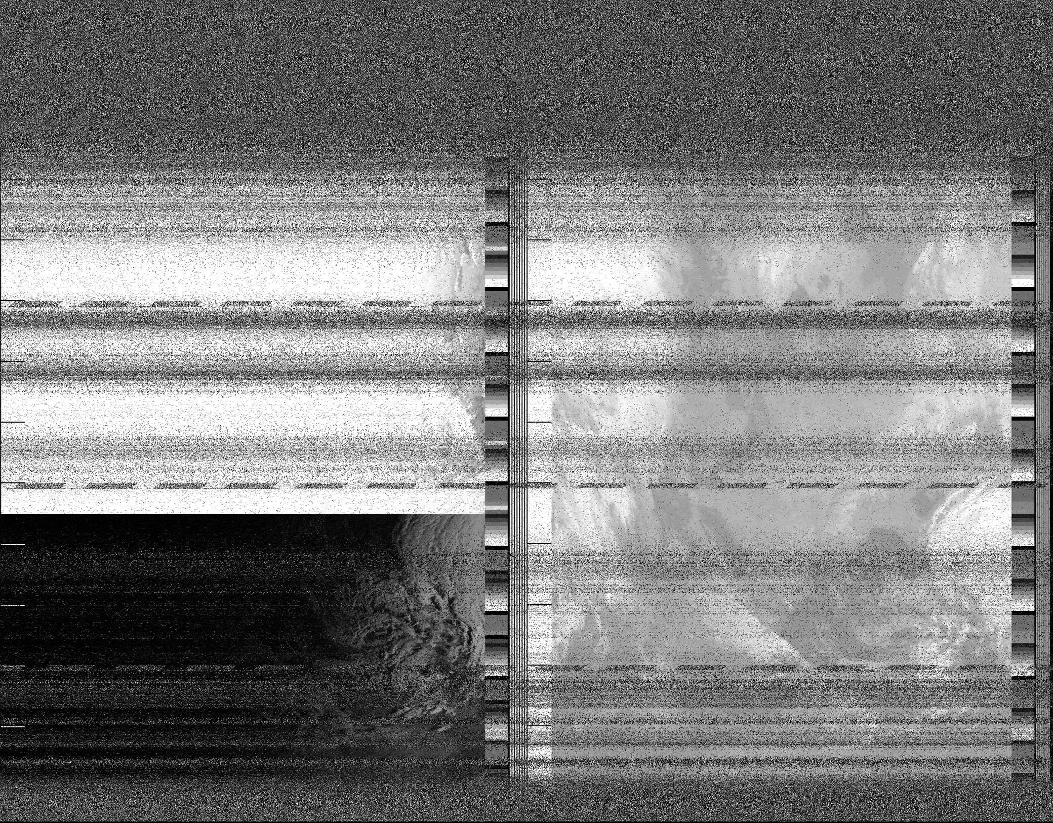 Pristine output with telemetry data withut cropping. Pristine images are
unenhanced, but normalised to produce images which represent,
as best as the software is able to, the original digital data. No attempt is made to temperature
normalise IR images. Disables gamma, sharpening, rotation, and other enhancements.