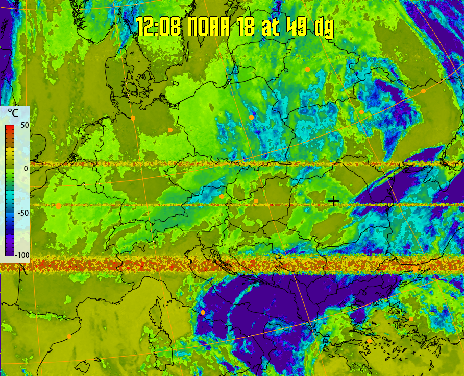 therm:
Produces a false colour image from NOAA APT images based on temperature.
Provides a good way of visualising cloud temperatures.