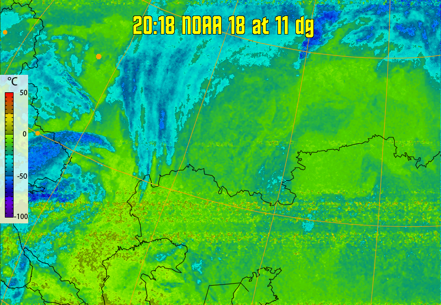 therm:
Produces a false colour image from NOAA APT images based on temperature.
Provides a good way of visualising cloud temperatures.