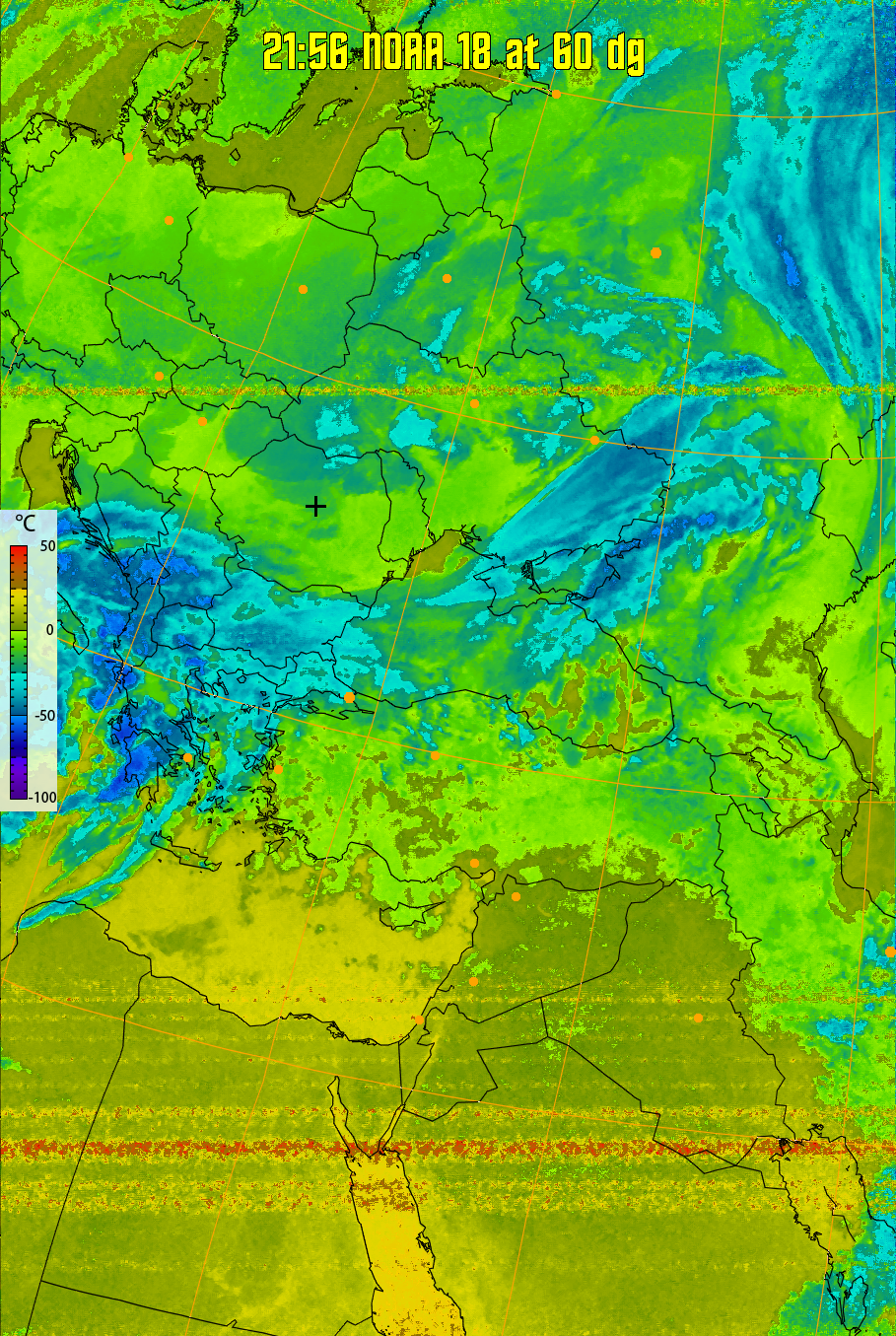 therm:
Produces a false colour image from NOAA APT images based on temperature.
Provides a good way of visualising cloud temperatures.