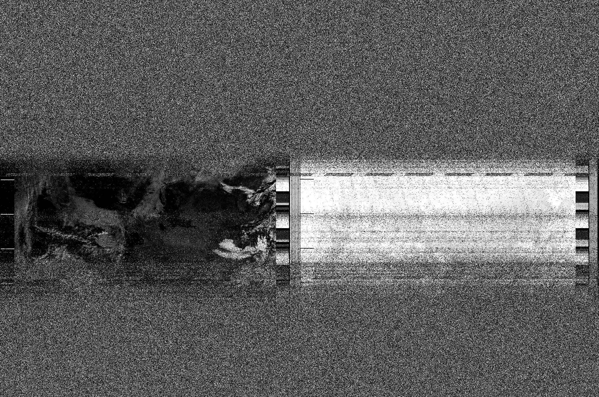 Pristine output with telemetry data withut cropping. Pristine images are
unenhanced, but normalised to produce images which represent,
as best as the software is able to, the original digital data. No attempt is made to temperature
normalise IR images. Disables gamma, sharpening, rotation, and other enhancements.