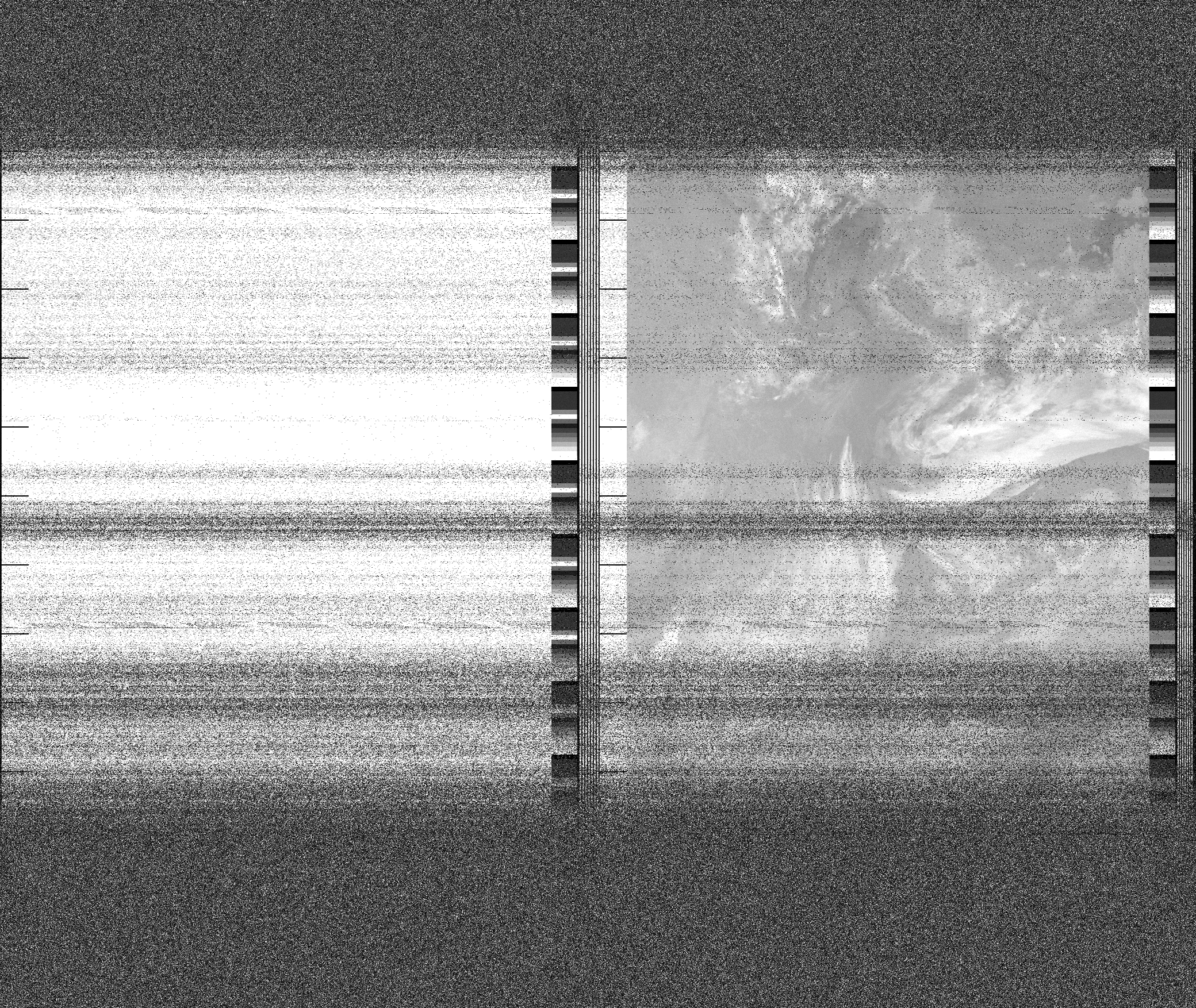 Pristine output with telemetry data withut cropping. Pristine images are
unenhanced, but normalised to produce images which represent,
as best as the software is able to, the original digital data. No attempt is made to temperature
normalise IR images. Disables gamma, sharpening, rotation, and other enhancements.