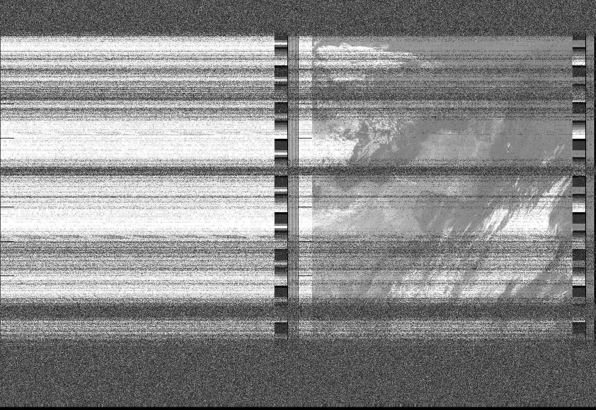 Pristine output with telemetry data withut cropping. Pristine images are
unenhanced, but normalised to produce images which represent,
as best as the software is able to, the original digital data. No attempt is made to temperature
normalise IR images. Disables gamma, sharpening, rotation, and other enhancements.