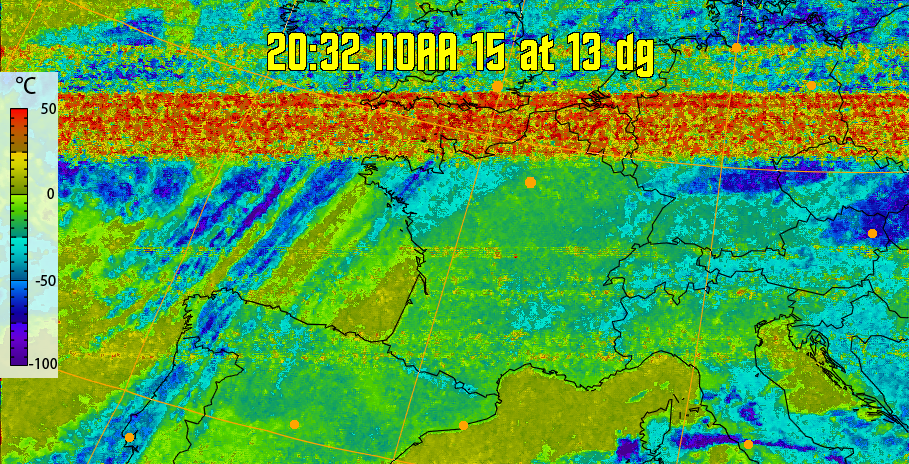 therm:
Produces a false colour image from NOAA APT images based on temperature.
Provides a good way of visualising cloud temperatures.