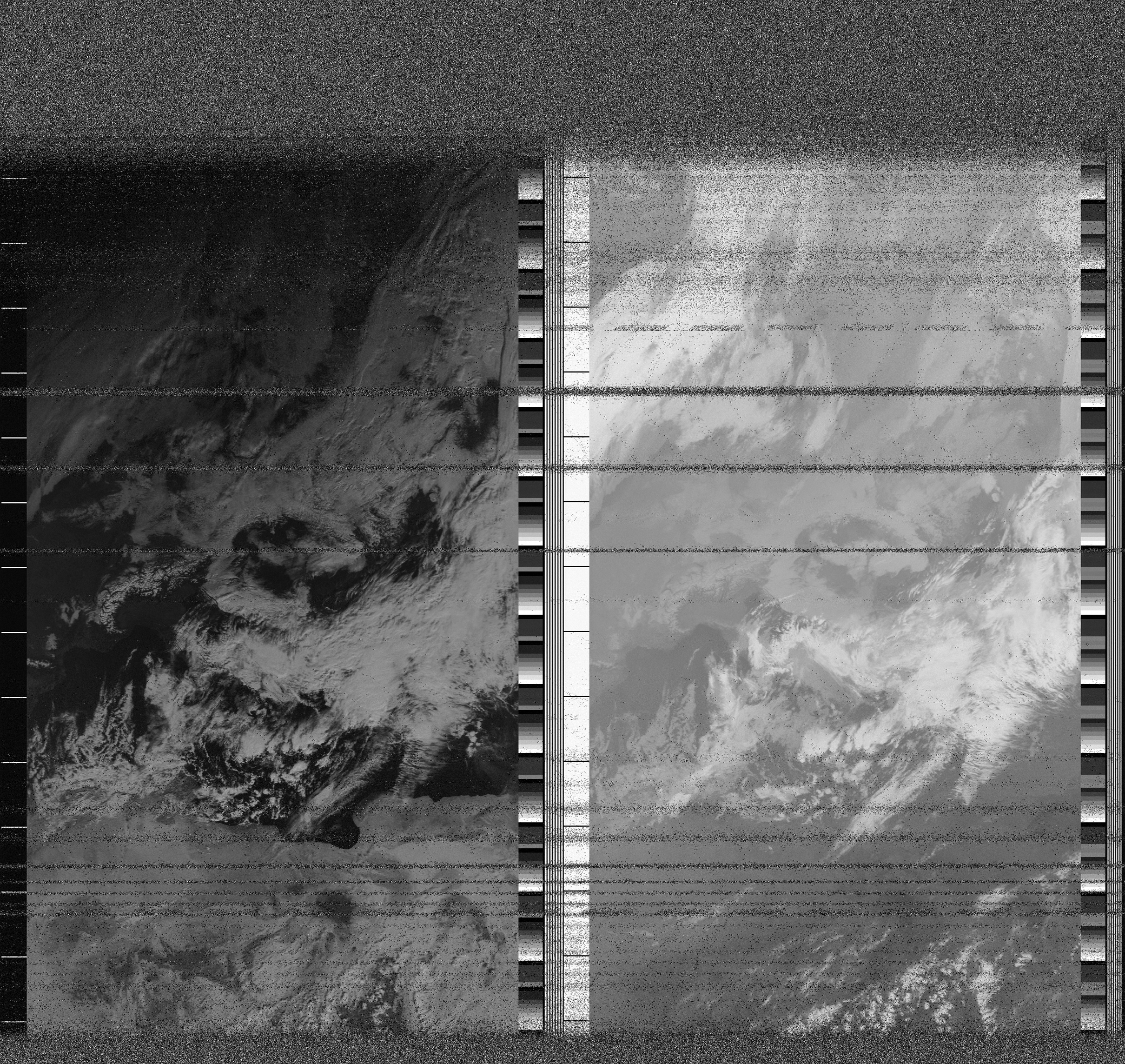 Pristine output with telemetry data withut cropping. Pristine images are
unenhanced, but normalised to produce images which represent,
as best as the software is able to, the original digital data. No attempt is made to temperature
normalise IR images. Disables gamma, sharpening, rotation, and other enhancements.