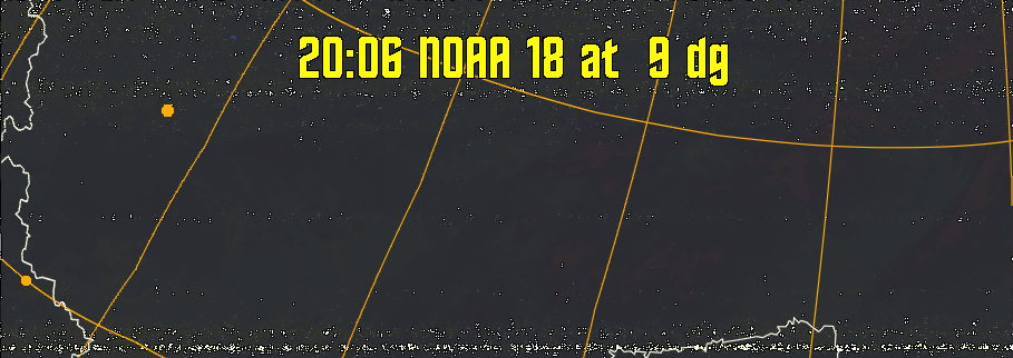 HVCT:
Similar to HVC, but with blue water and with colours more indicative of
land temperatures.
HVC:
Creates a false colour image from NOAA APT images based on temperature using
the HVC colour model. Uses the temperature derived from the sensor 4 image to
select the hue and the brightness from the histogram equalised other image to
select the value and chroma. The HVC colour model attempts to ensure that different colours at the same value will appear to the eye to be the same brightness
and the spacing between colours representing each degree will appear to the eye to
be similar. Bright areas are completely unsaturated in this model.