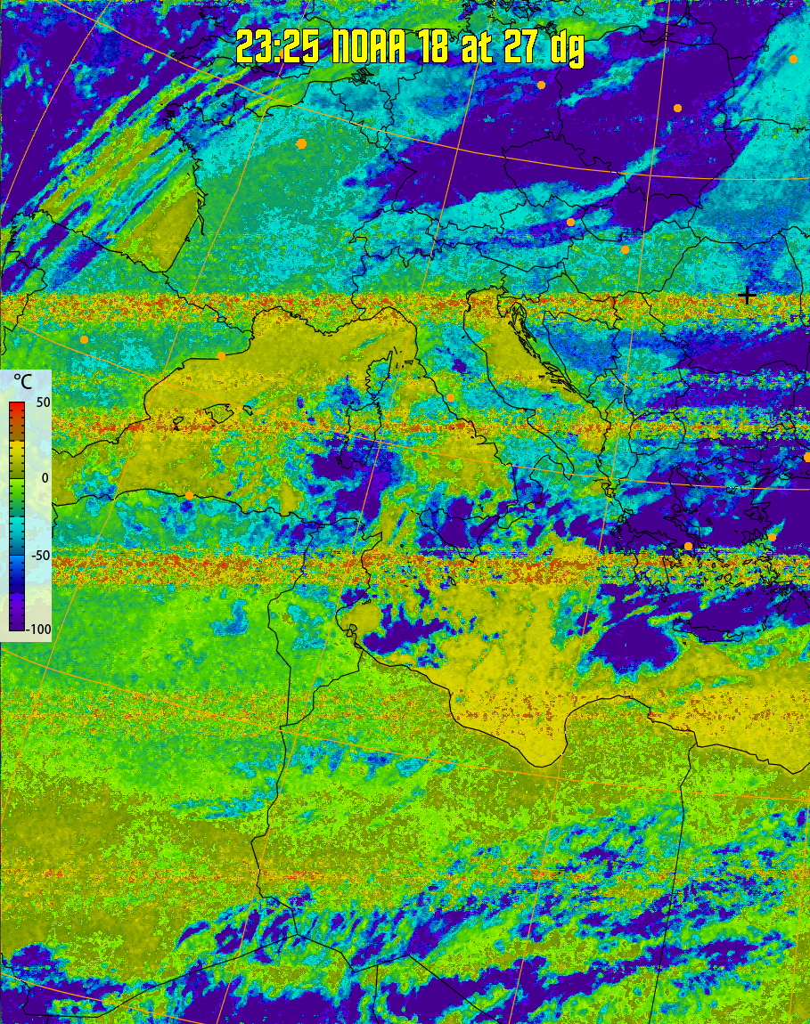 therm:
Produces a false colour image from NOAA APT images based on temperature.
Provides a good way of visualising cloud temperatures.