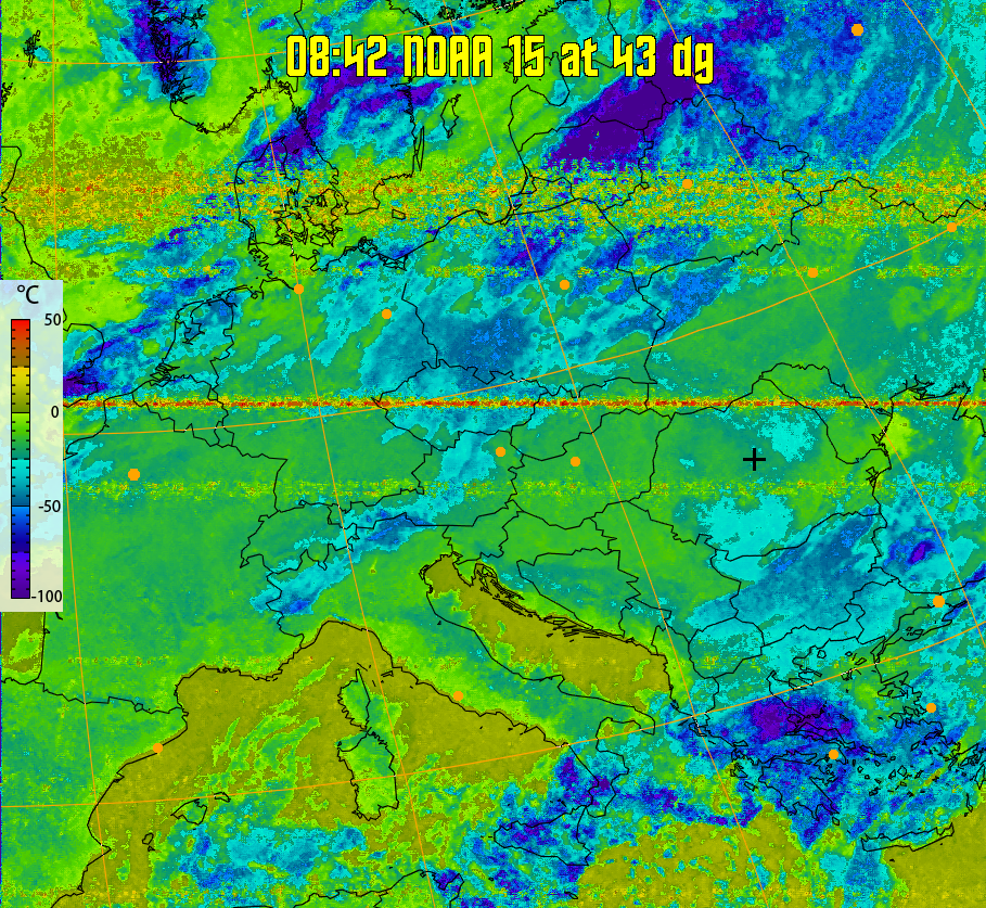 therm:
Produces a false colour image from NOAA APT images based on temperature.
Provides a good way of visualising cloud temperatures.