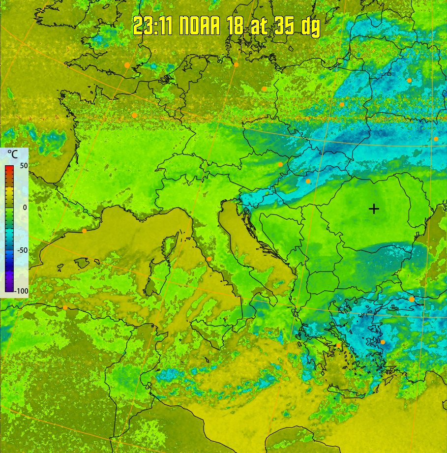 therm:
Produces a false colour image from NOAA APT images based on temperature.
Provides a good way of visualising cloud temperatures.