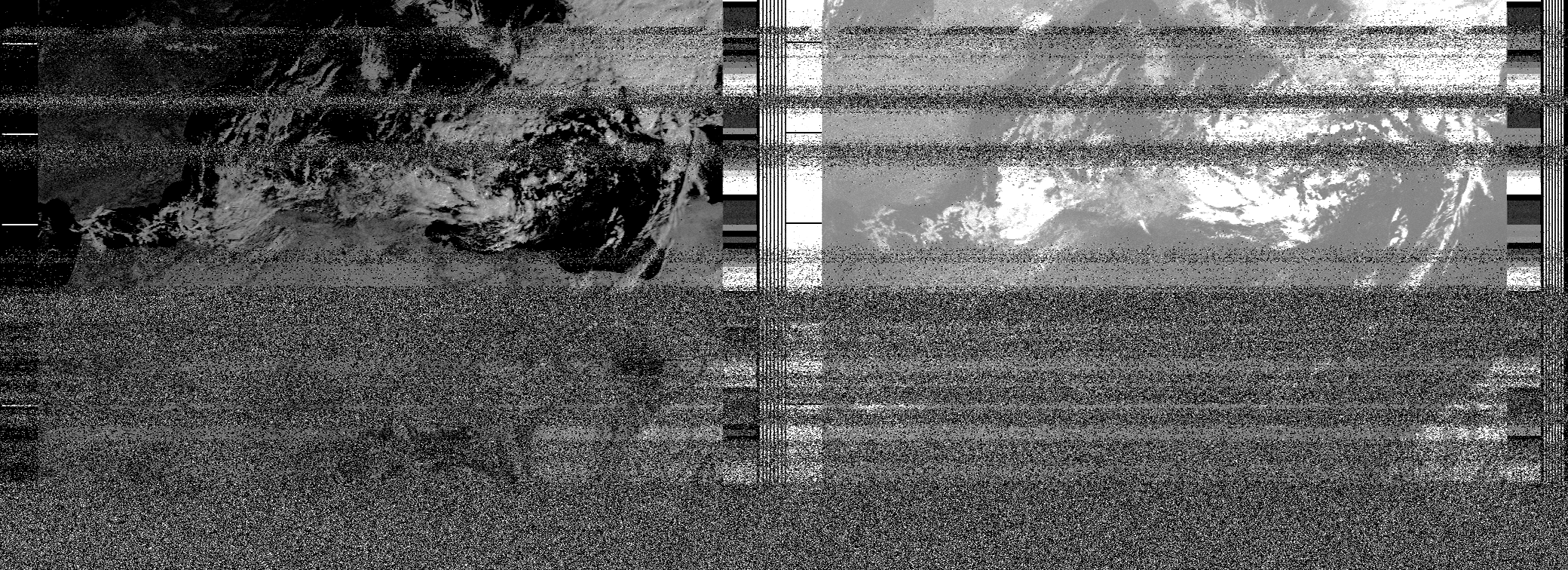 Pristine output with telemetry data withut cropping. Pristine images are
unenhanced, but normalised to produce images which represent,
as best as the software is able to, the original digital data. No attempt is made to temperature
normalise IR images. Disables gamma, sharpening, rotation, and other enhancements.