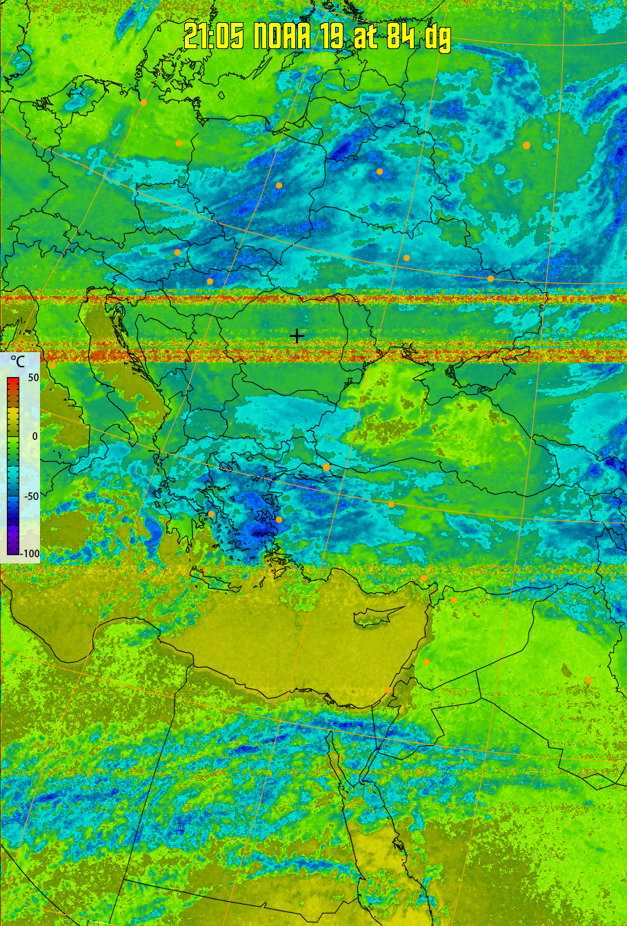 therm:
Produces a false colour image from NOAA APT images based on temperature.
Provides a good way of visualising cloud temperatures.