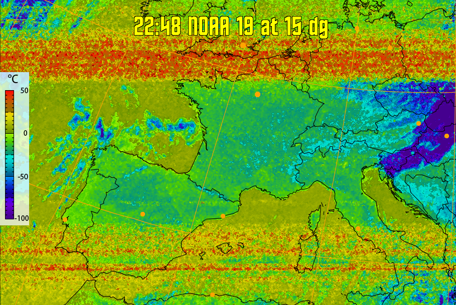 therm:
Produces a false colour image from NOAA APT images based on temperature.
Provides a good way of visualising cloud temperatures.