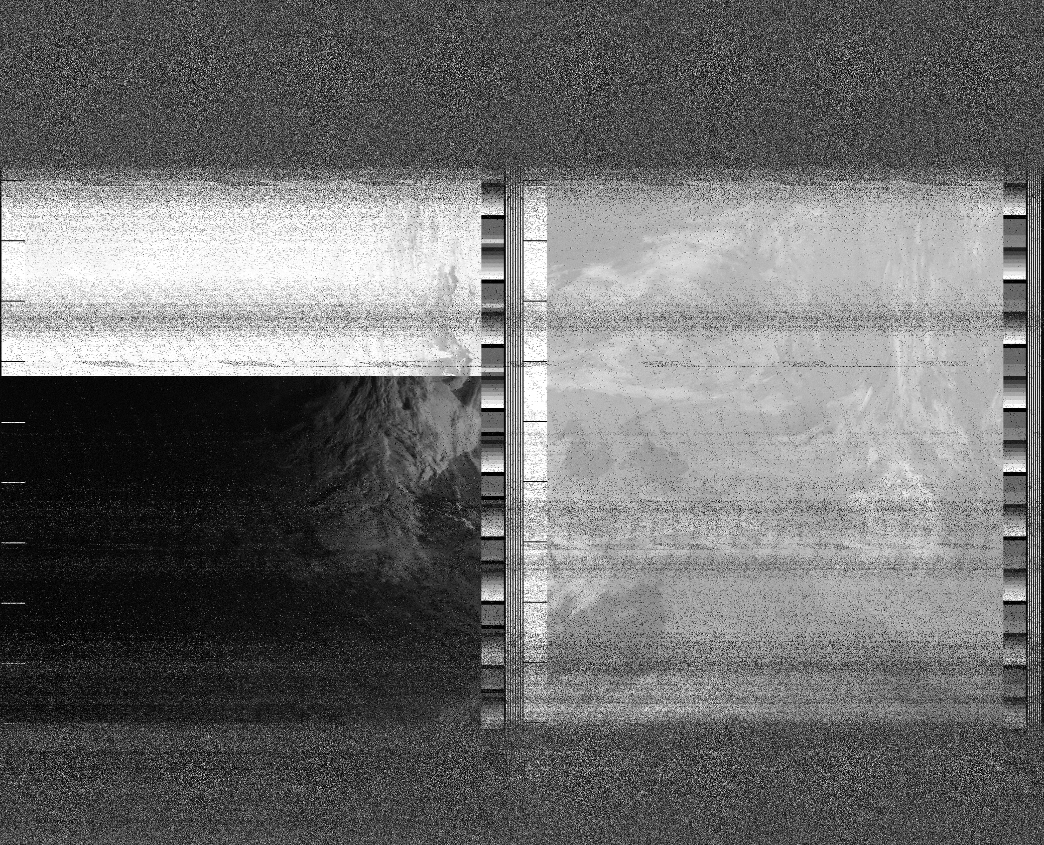 Pristine output with telemetry data withut cropping. Pristine images are
unenhanced, but normalised to produce images which represent,
as best as the software is able to, the original digital data. No attempt is made to temperature
normalise IR images. Disables gamma, sharpening, rotation, and other enhancements.