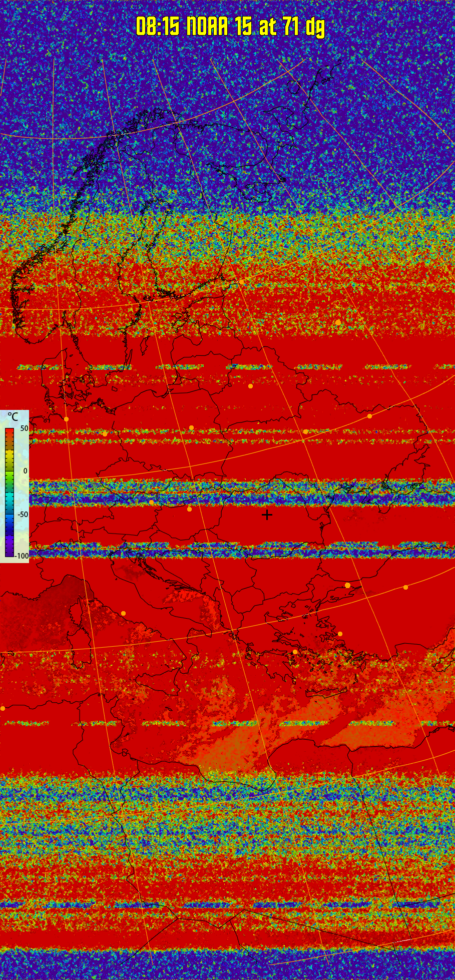 therm:
Produces a false colour image from NOAA APT images based on temperature.
Provides a good way of visualising cloud temperatures.