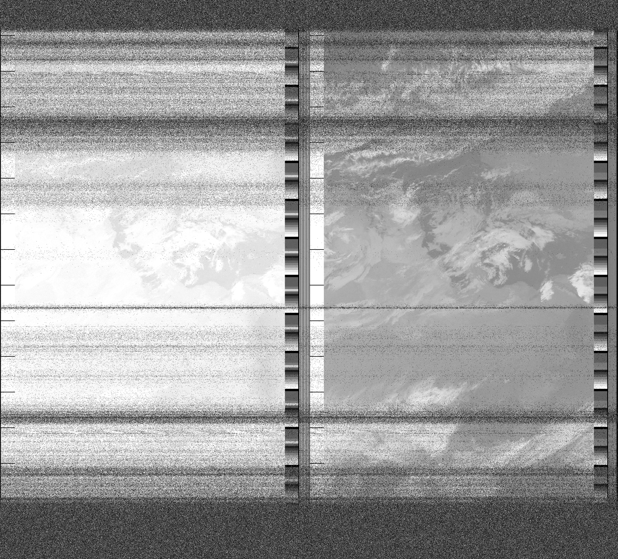 Pristine output with telemetry data withut cropping. Pristine images are
unenhanced, but normalised to produce images which represent,
as best as the software is able to, the original digital data. No attempt is made to temperature
normalise IR images. Disables gamma, sharpening, rotation, and other enhancements.