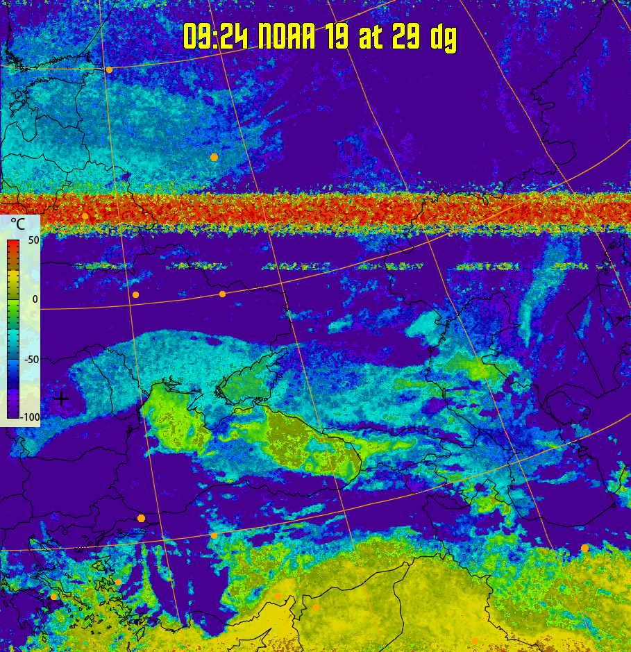 therm:
Produces a false colour image from NOAA APT images based on temperature.
Provides a good way of visualising cloud temperatures.