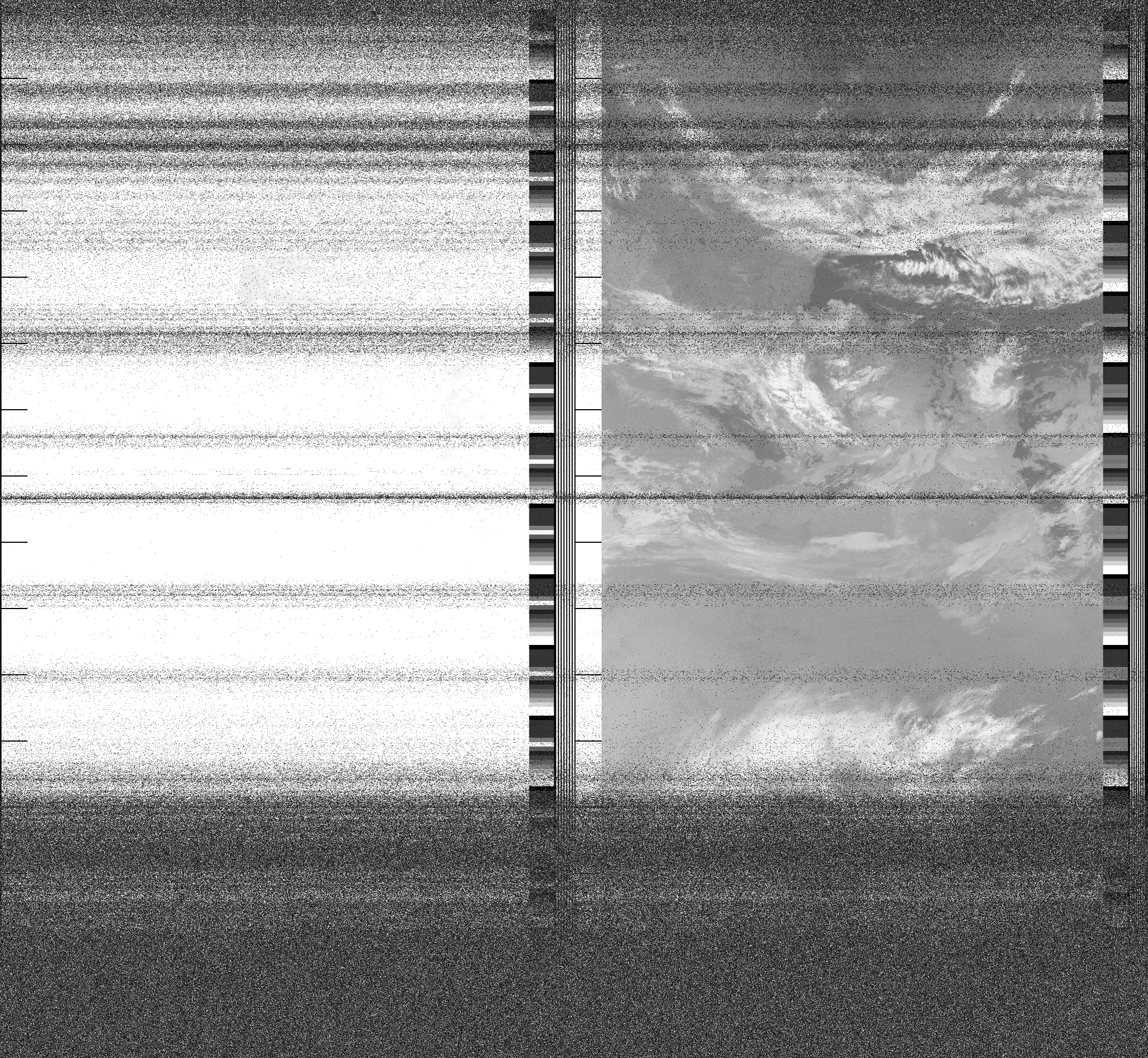 Pristine output with telemetry data withut cropping. Pristine images are
unenhanced, but normalised to produce images which represent,
as best as the software is able to, the original digital data. No attempt is made to temperature
normalise IR images. Disables gamma, sharpening, rotation, and other enhancements.