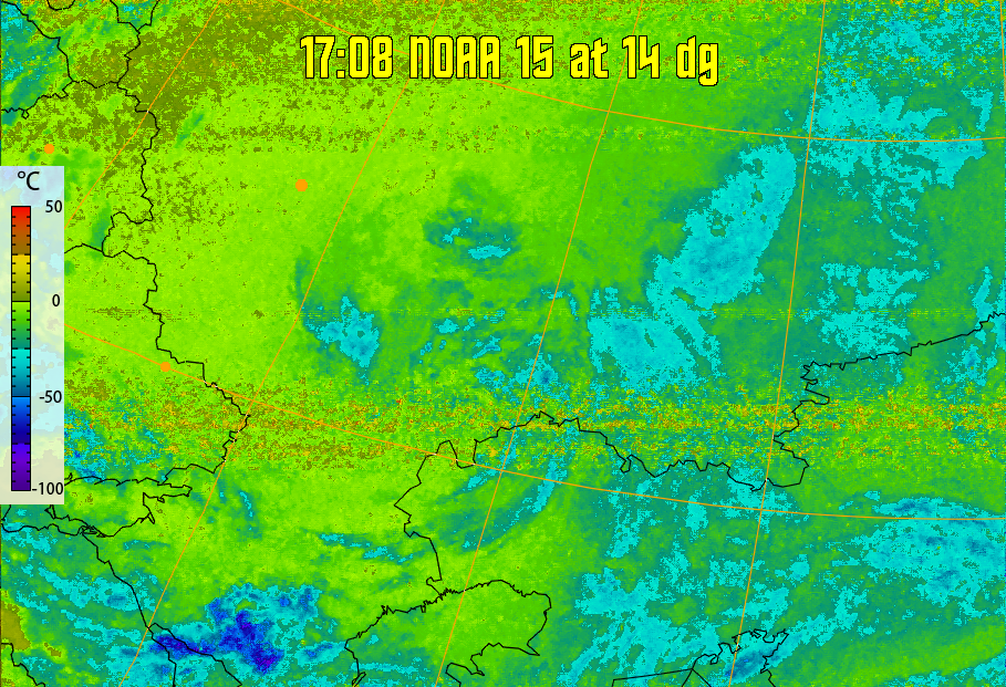 therm:
Produces a false colour image from NOAA APT images based on temperature.
Provides a good way of visualising cloud temperatures.