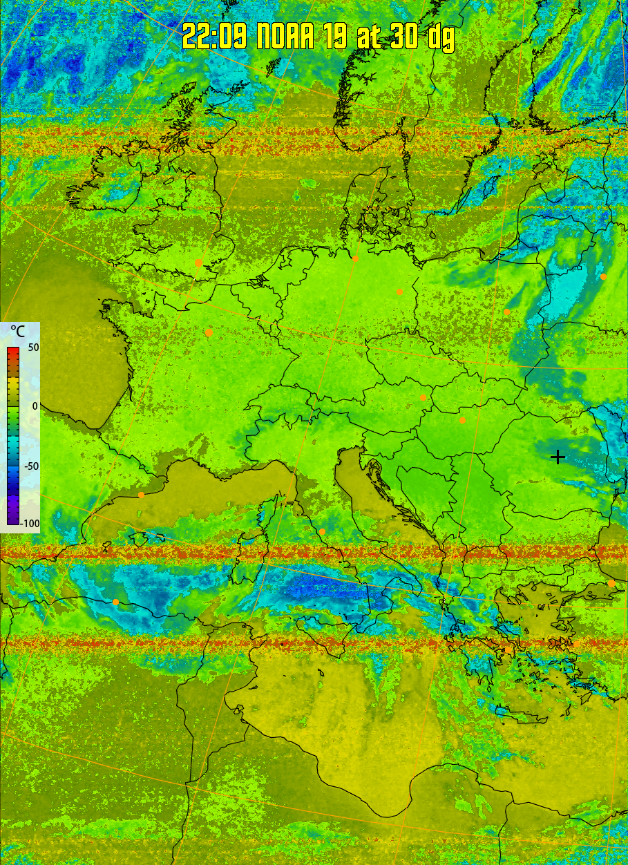 therm:
Produces a false colour image from NOAA APT images based on temperature.
Provides a good way of visualising cloud temperatures.