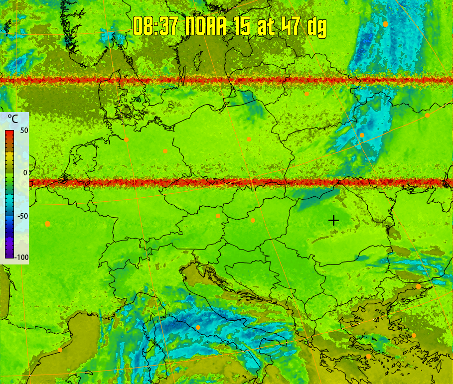 therm:
Produces a false colour image from NOAA APT images based on temperature.
Provides a good way of visualising cloud temperatures.