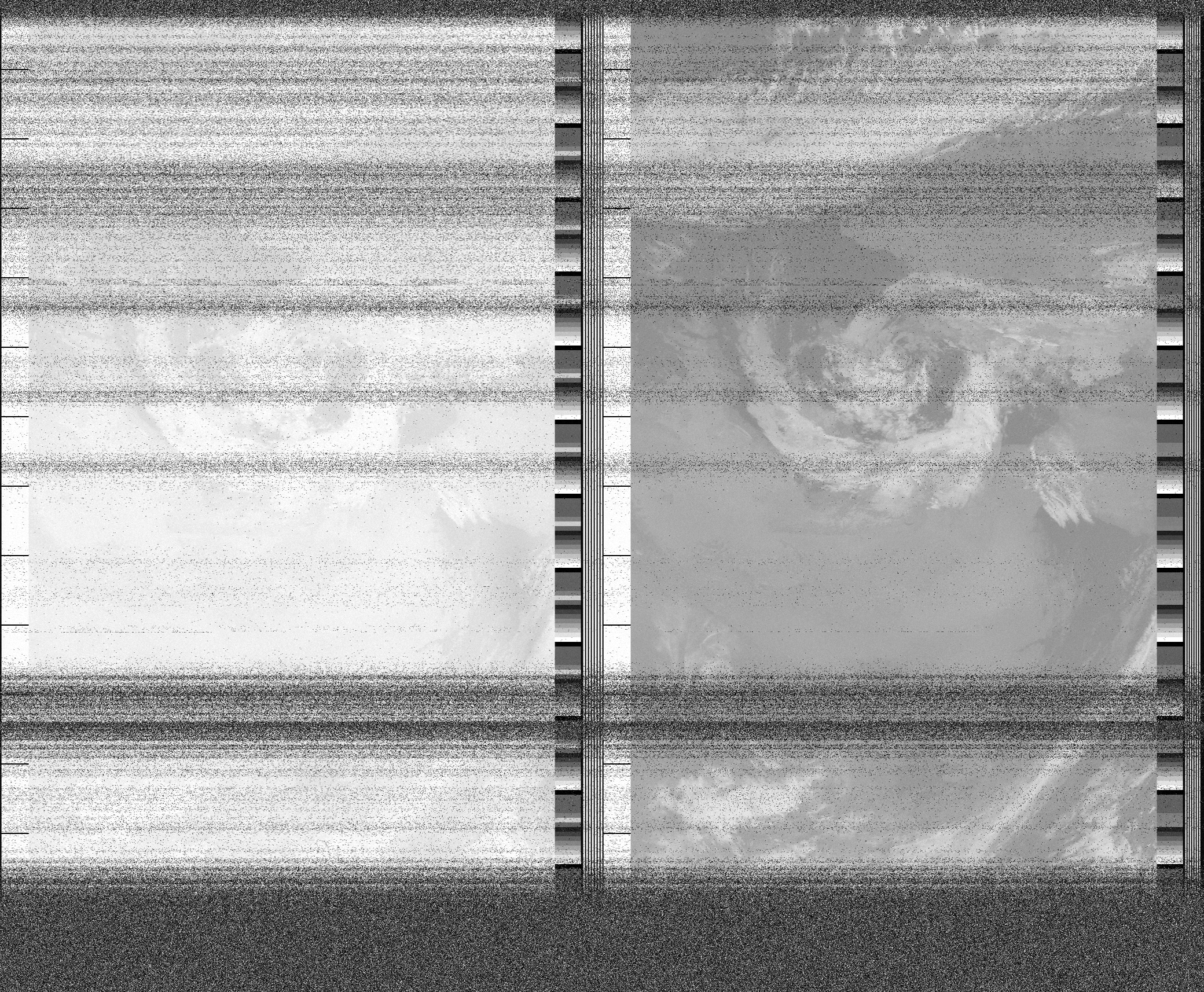 Pristine output with telemetry data withut cropping. Pristine images are
unenhanced, but normalised to produce images which represent,
as best as the software is able to, the original digital data. No attempt is made to temperature
normalise IR images. Disables gamma, sharpening, rotation, and other enhancements.