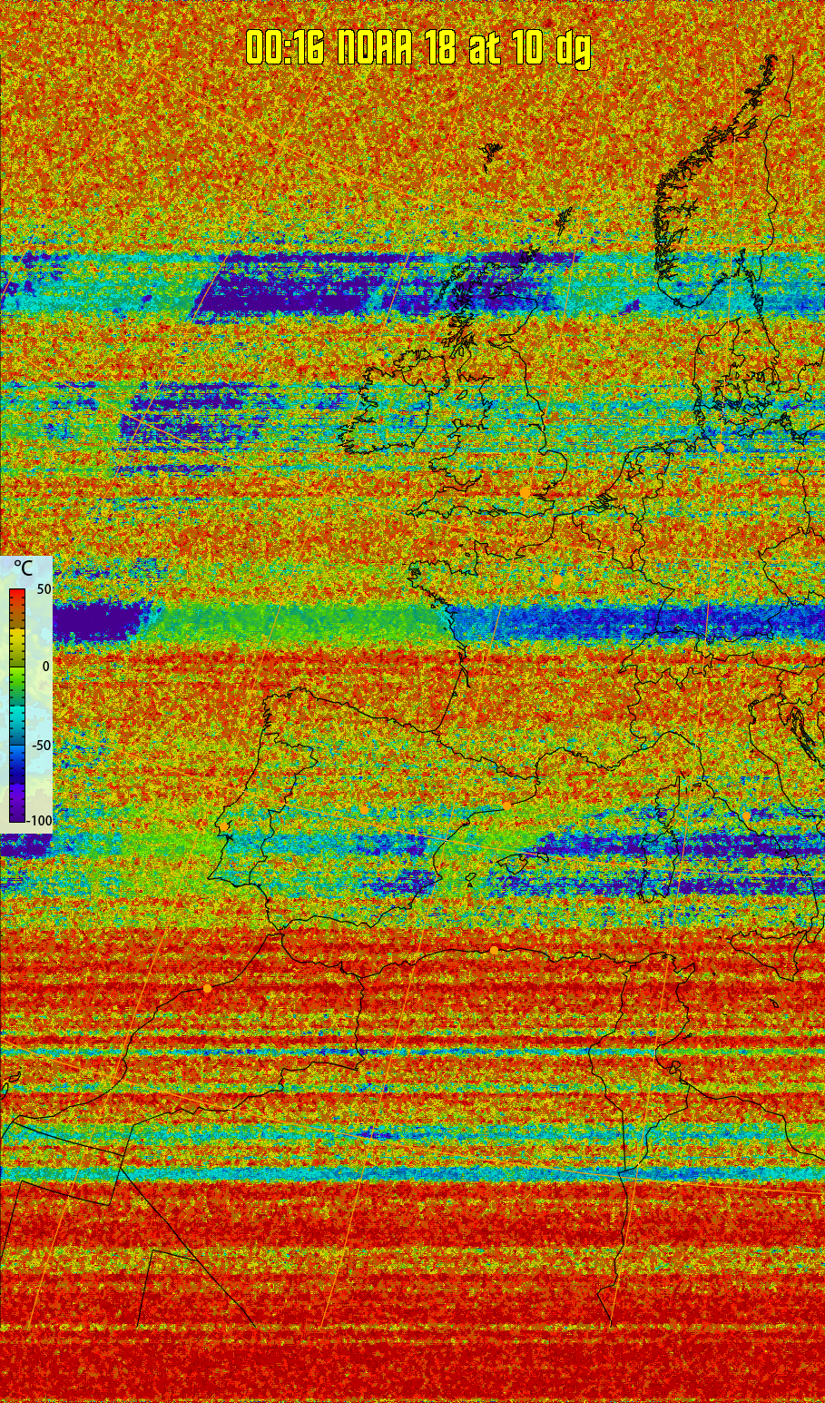 therm:
Produces a false colour image from NOAA APT images based on temperature.
Provides a good way of visualising cloud temperatures.