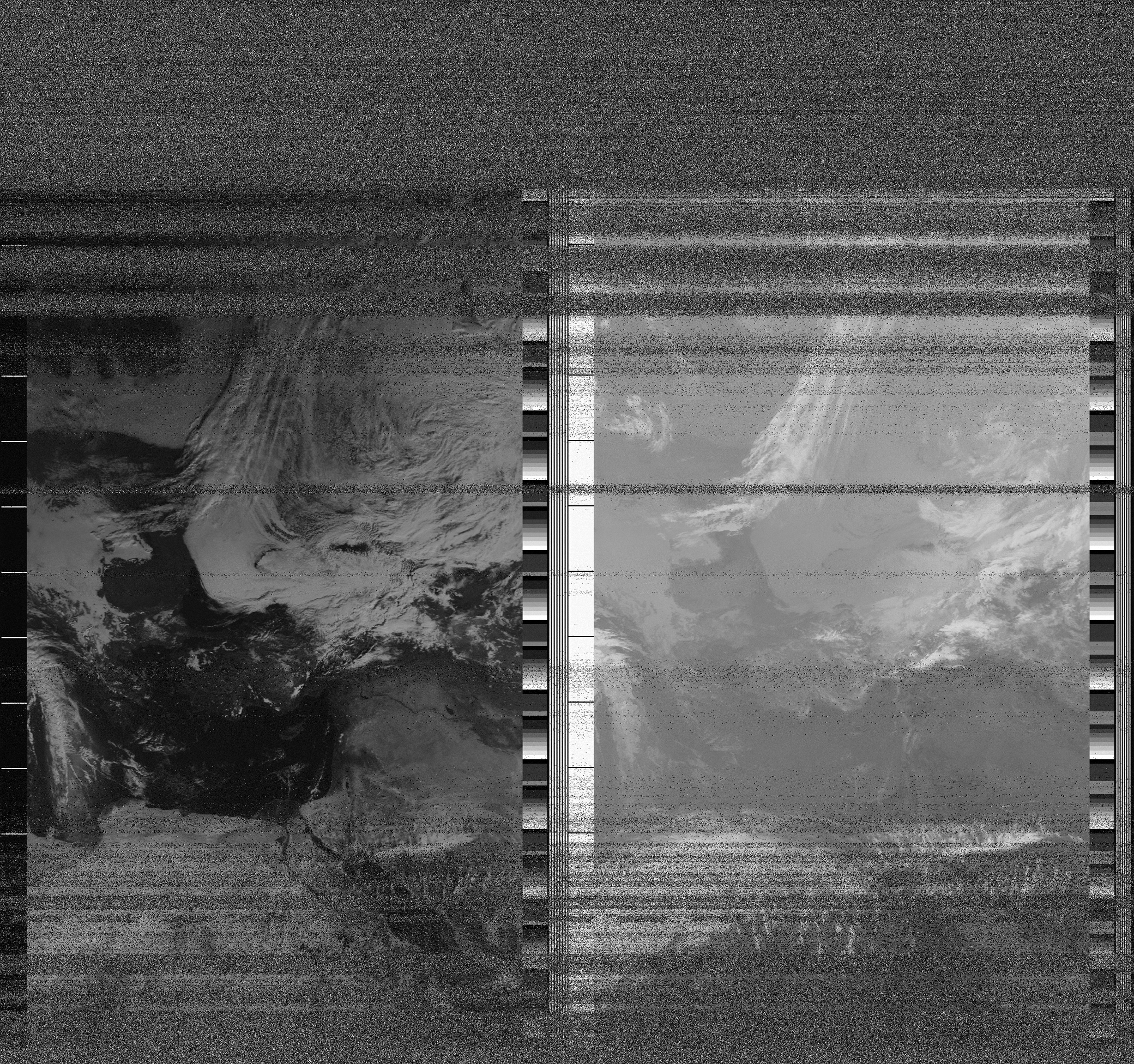 Pristine output with telemetry data withut cropping. Pristine images are
unenhanced, but normalised to produce images which represent,
as best as the software is able to, the original digital data. No attempt is made to temperature
normalise IR images. Disables gamma, sharpening, rotation, and other enhancements.