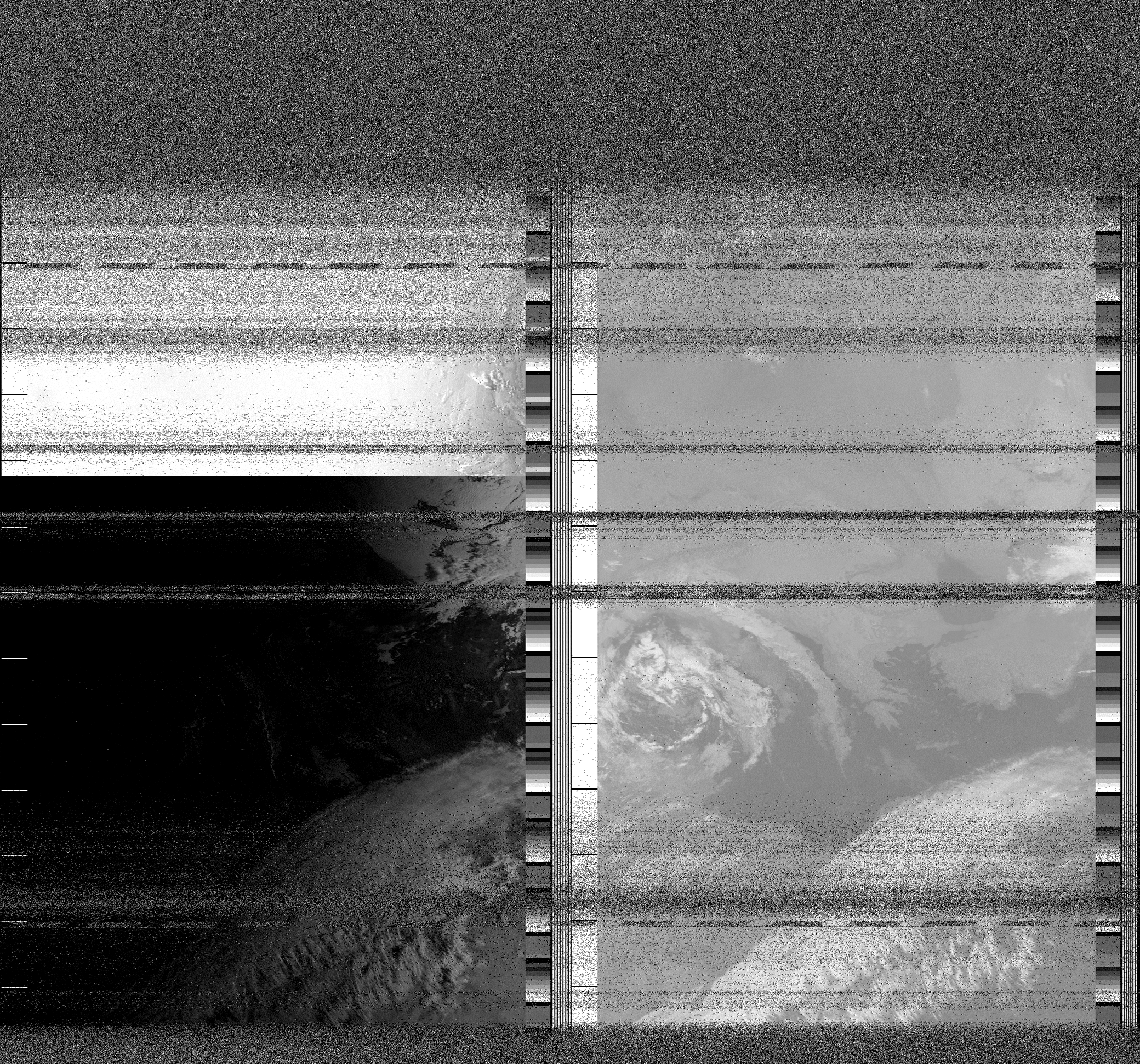 Pristine output with telemetry data withut cropping. Pristine images are
unenhanced, but normalised to produce images which represent,
as best as the software is able to, the original digital data. No attempt is made to temperature
normalise IR images. Disables gamma, sharpening, rotation, and other enhancements.