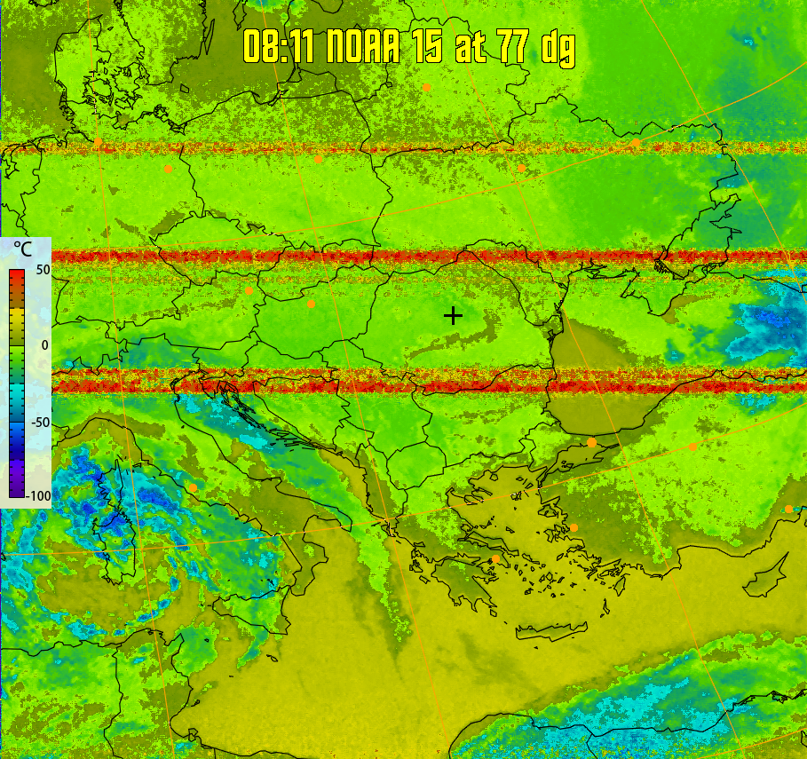 therm:
Produces a false colour image from NOAA APT images based on temperature.
Provides a good way of visualising cloud temperatures.