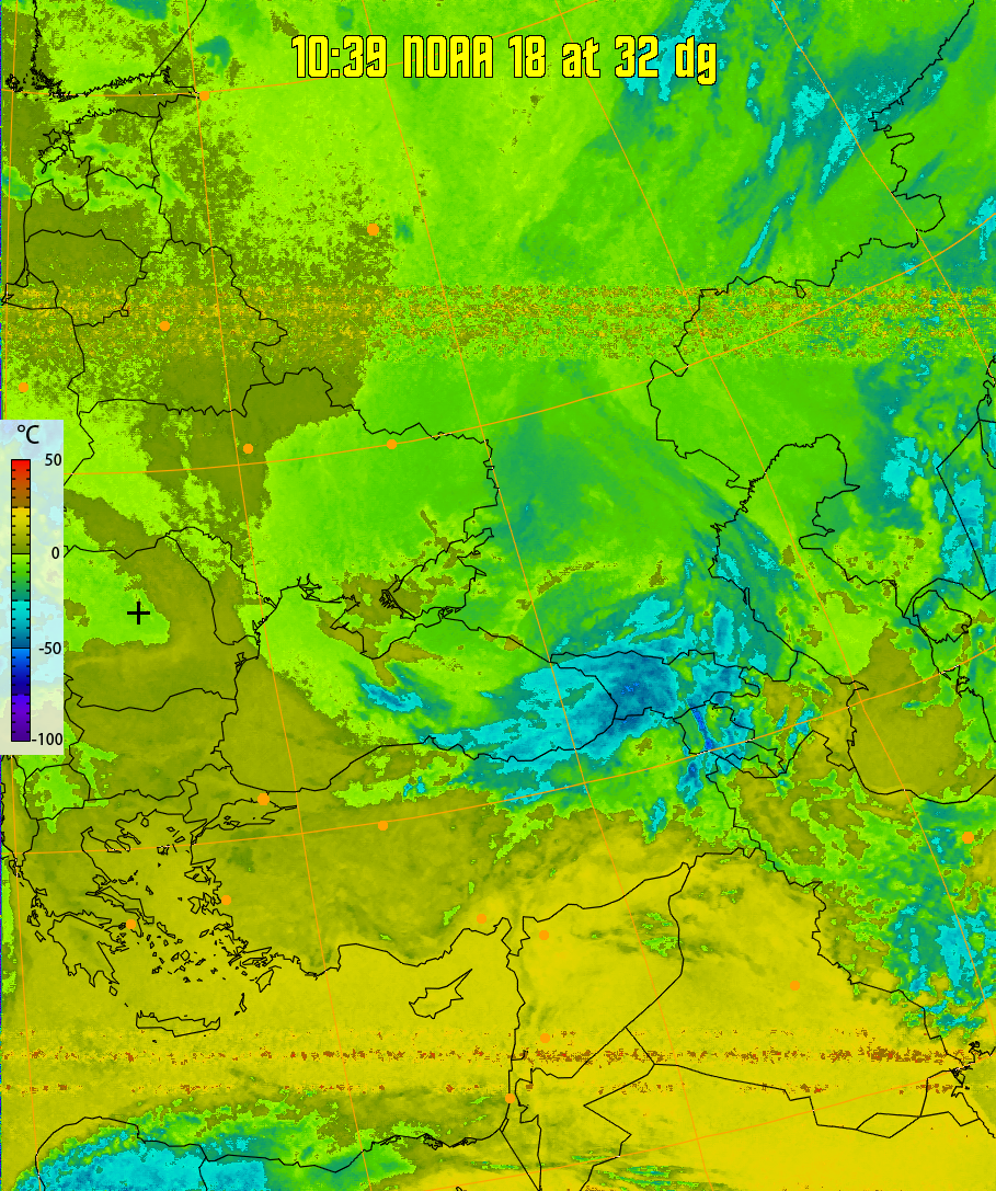 therm:
Produces a false colour image from NOAA APT images based on temperature.
Provides a good way of visualising cloud temperatures.