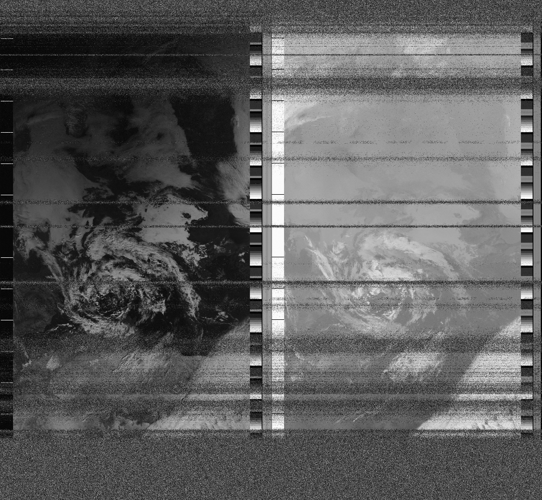 Pristine output with telemetry data withut cropping. Pristine images are
unenhanced, but normalised to produce images which represent,
as best as the software is able to, the original digital data. No attempt is made to temperature
normalise IR images. Disables gamma, sharpening, rotation, and other enhancements.