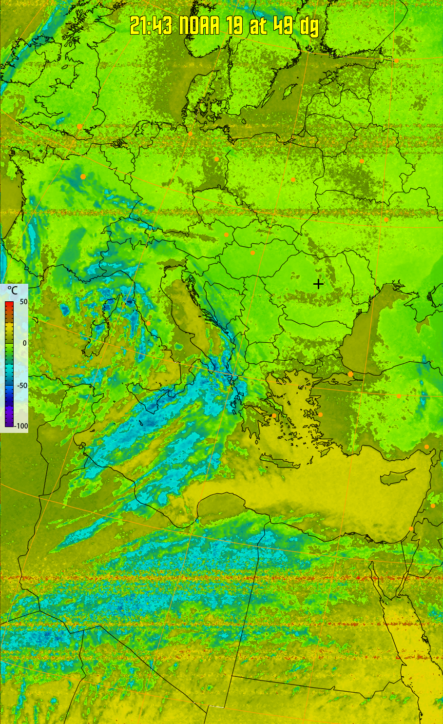 therm:
Produces a false colour image from NOAA APT images based on temperature.
Provides a good way of visualising cloud temperatures.